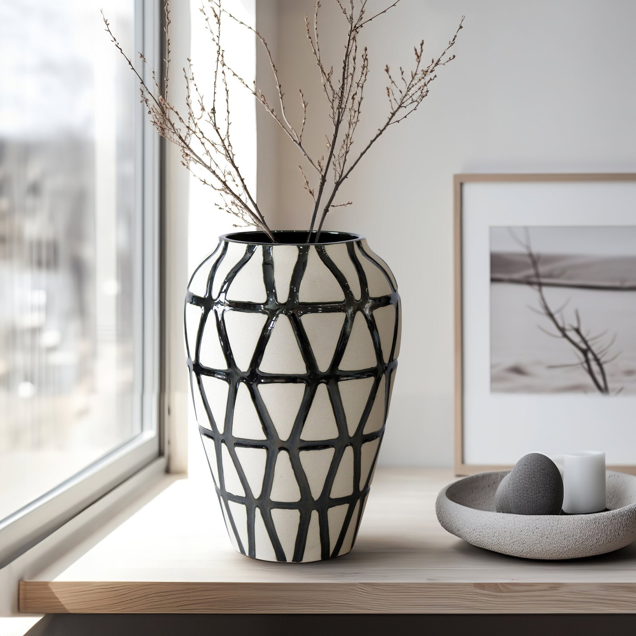 Fabiola Oversized Tribal Vase, Pewter Vases and Jars| Sagebrook Home