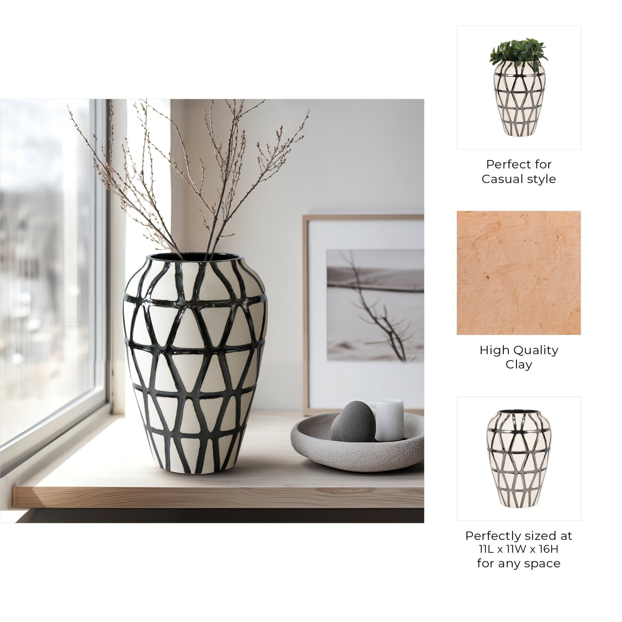 Fabiola Oversized Tribal Vase, Pewter Vases and Jars| Sagebrook Home