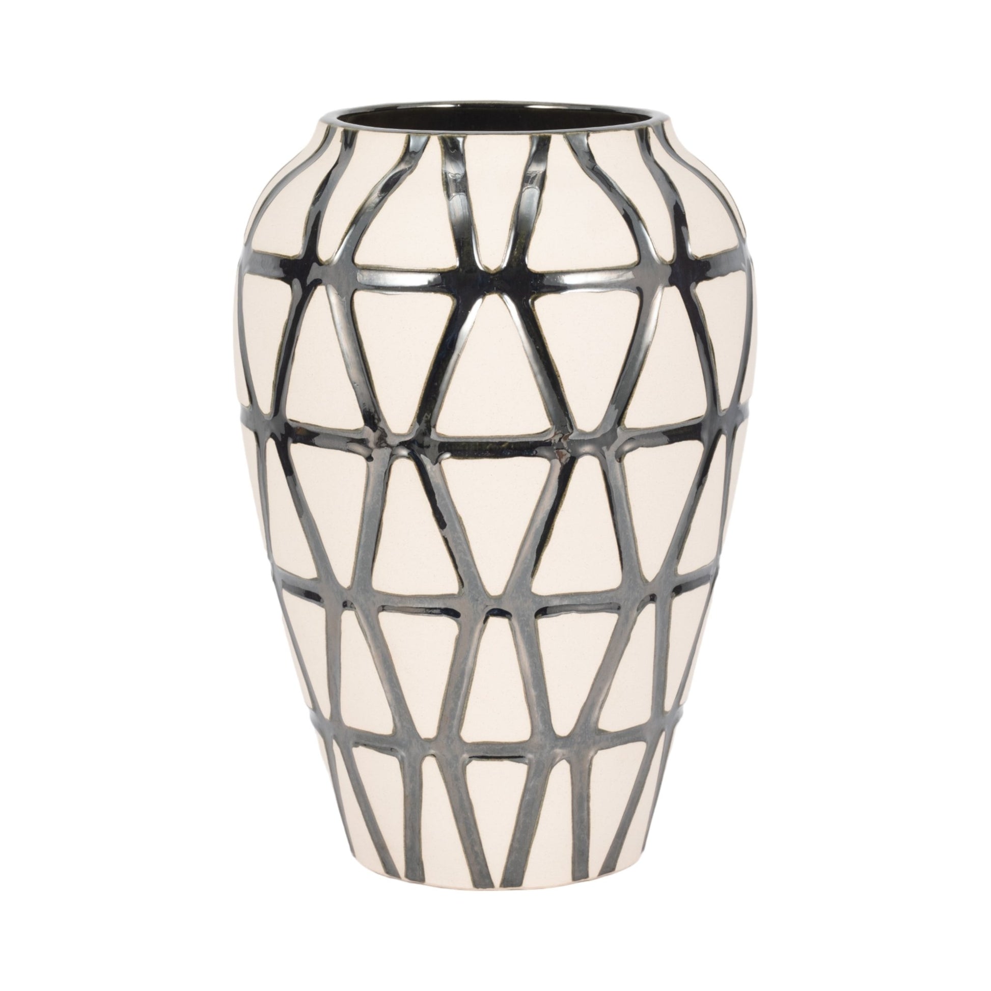 Fabiola Oversized Tribal Vase, Pewter Vases and Jars| Sagebrook Home