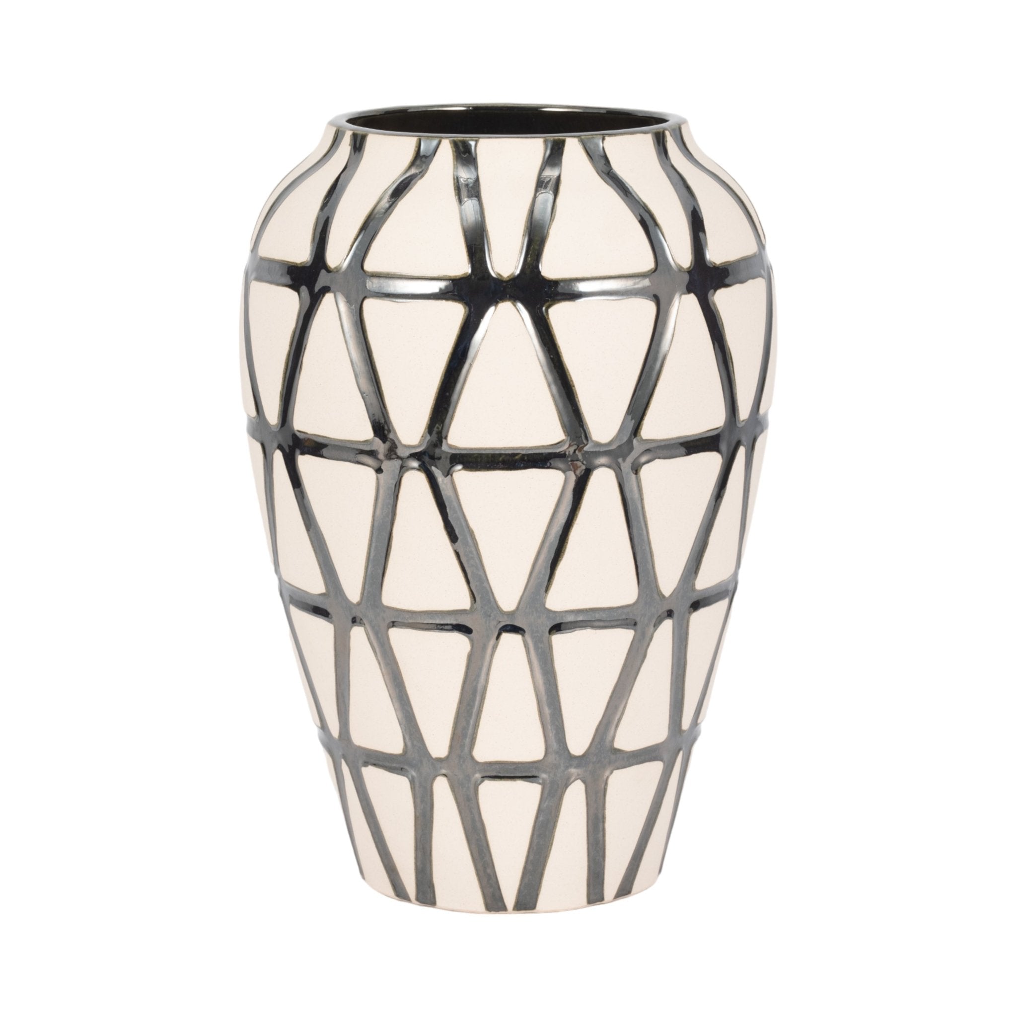 Fabiola Oversized Tribal Vase, Pewter Vases and Jars| Sagebrook Home