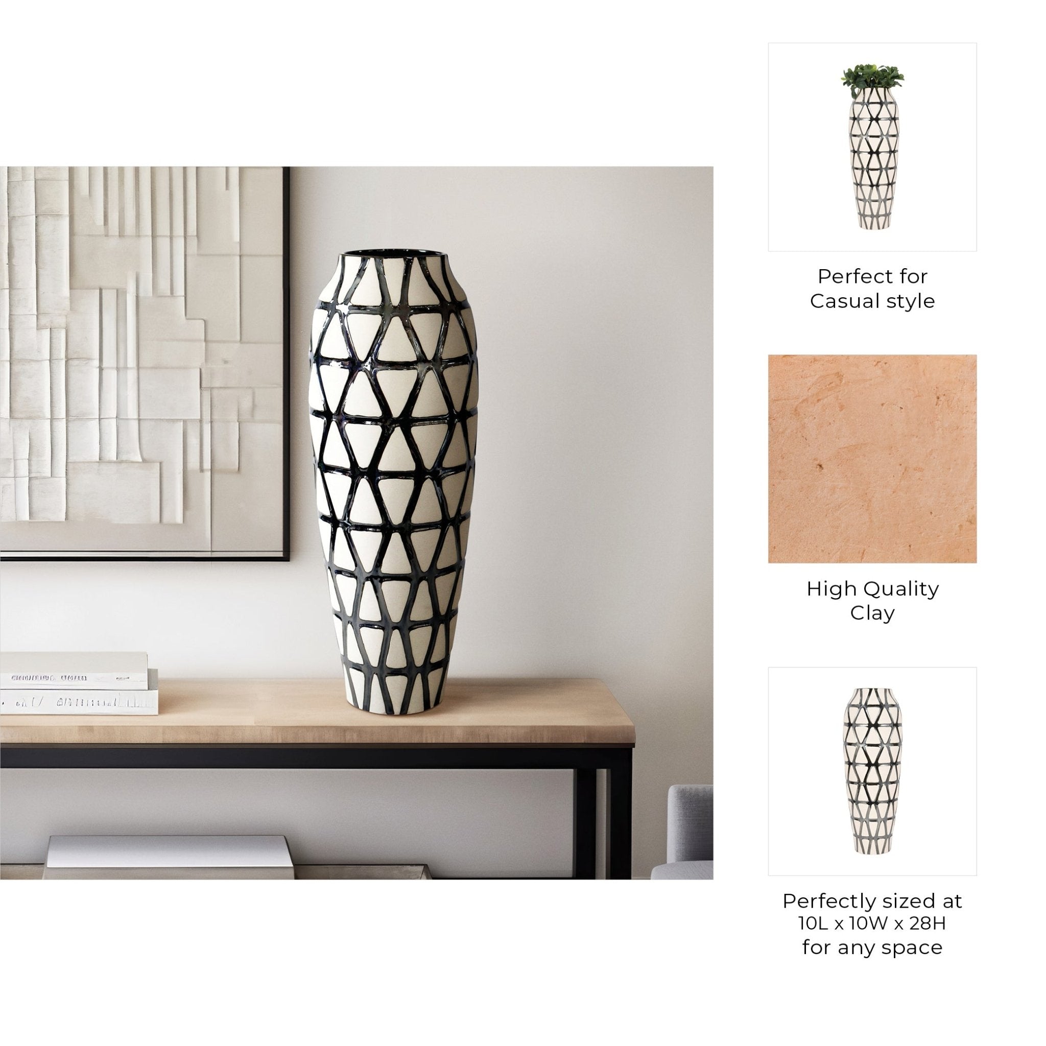 Fabiola Oversized Tribal Vase, Pewter Vases and Jars| Sagebrook Home