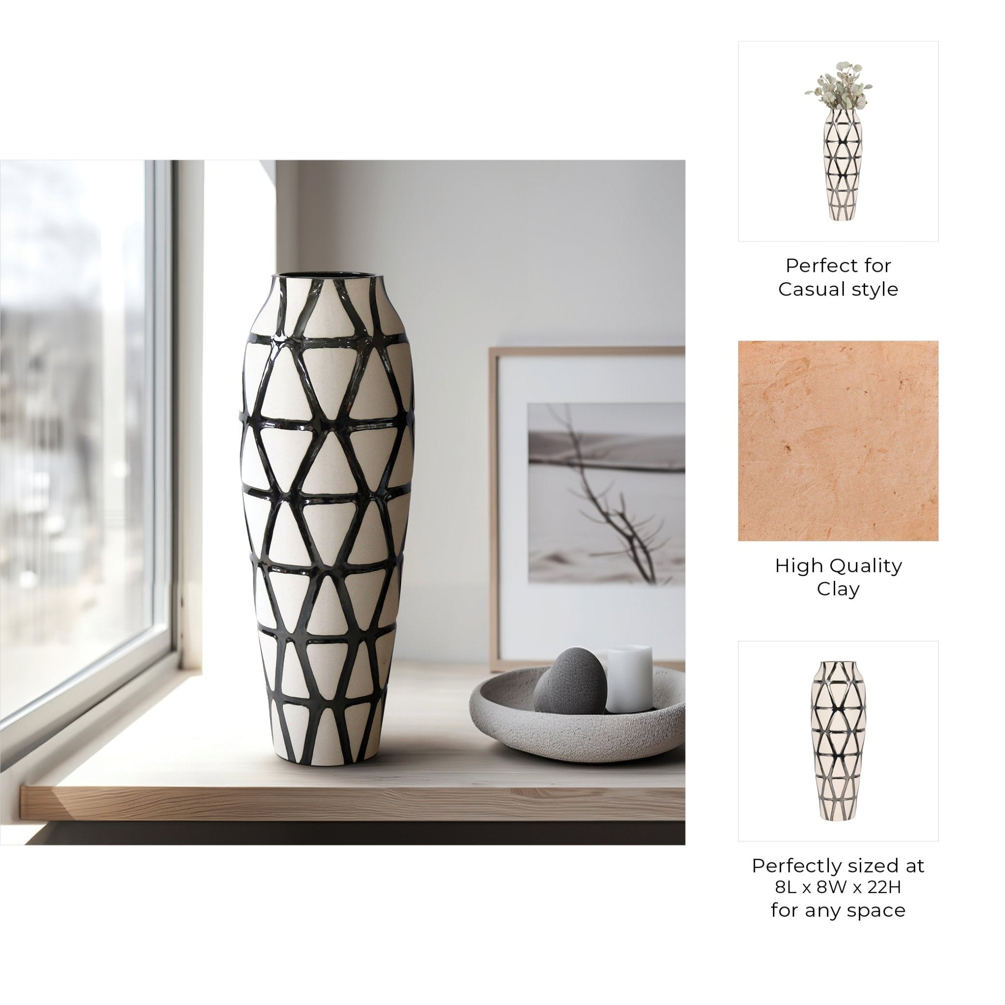 Fabiola Oversized Tribal Vase, Pewter Vases and Jars| Sagebrook Home