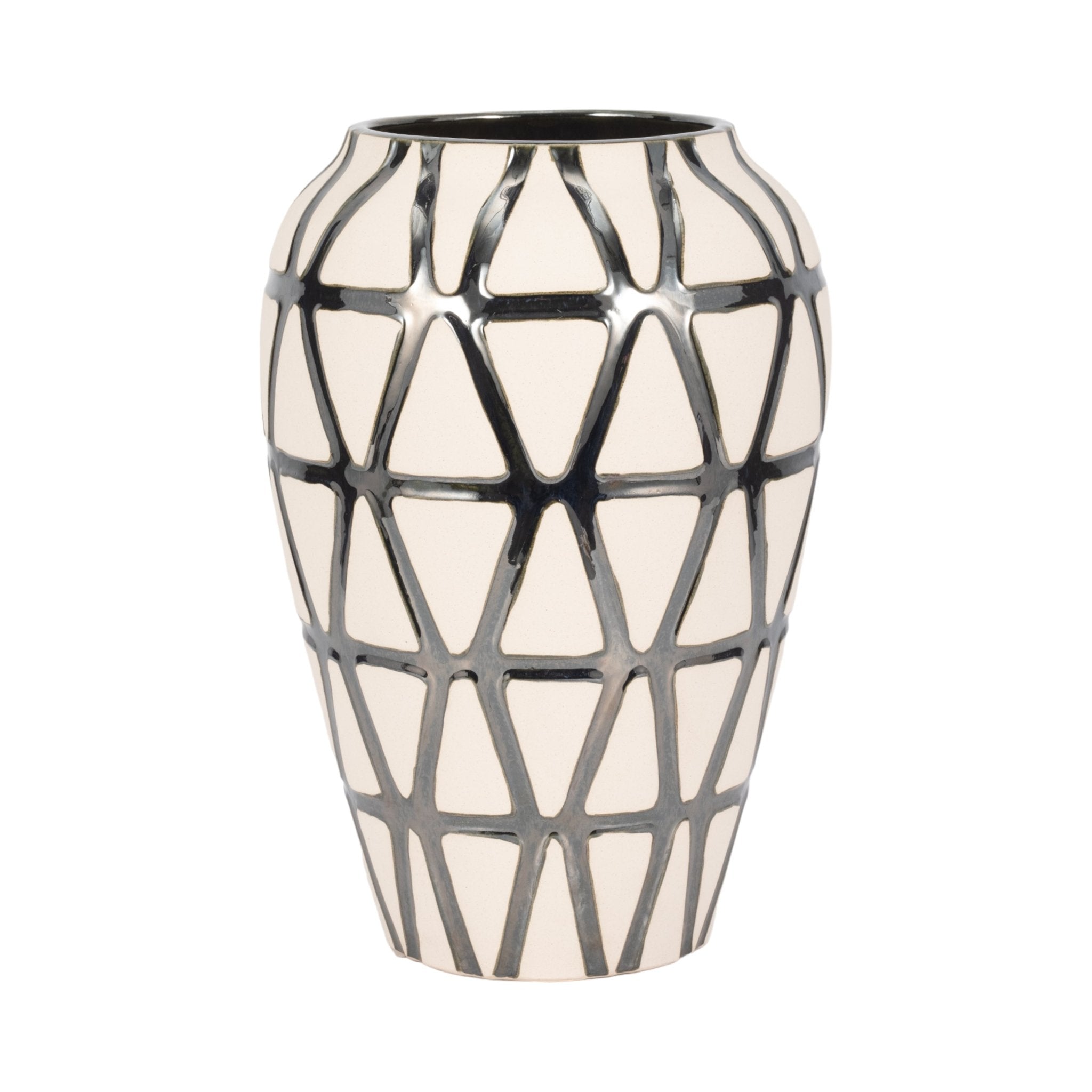 Fabiola Oversized Tribal Vase, Pewter Vases and Jars| Sagebrook Home