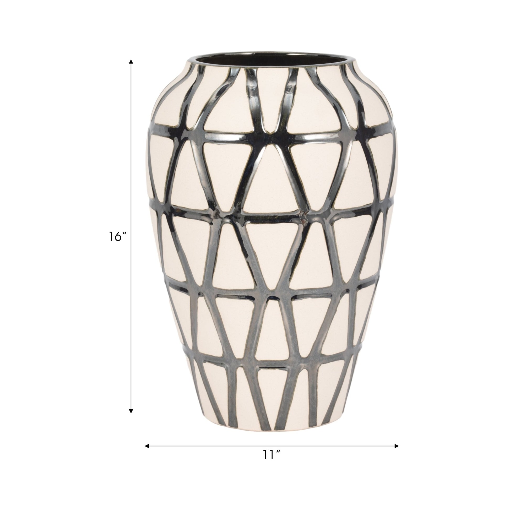 Fabiola Oversized Tribal Vase, Pewter Vases and Jars| Sagebrook Home