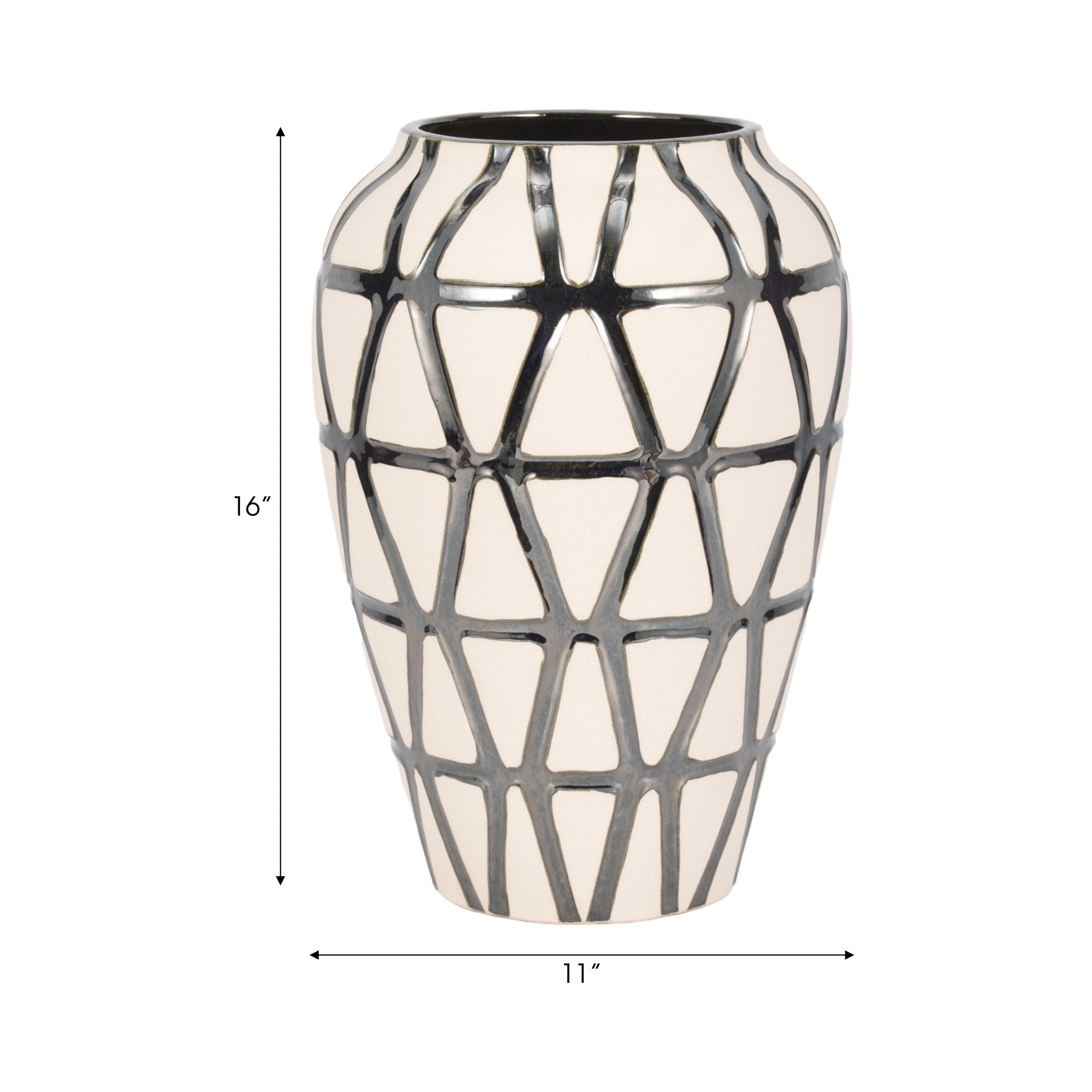 Fabiola Oversized Tribal Vase, Pewter Vases and Jars| Sagebrook Home