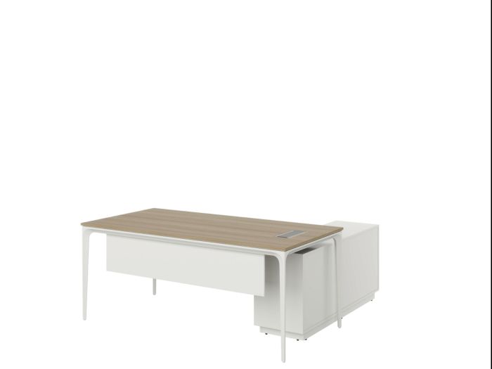 Arc Left-Hand Desk - White