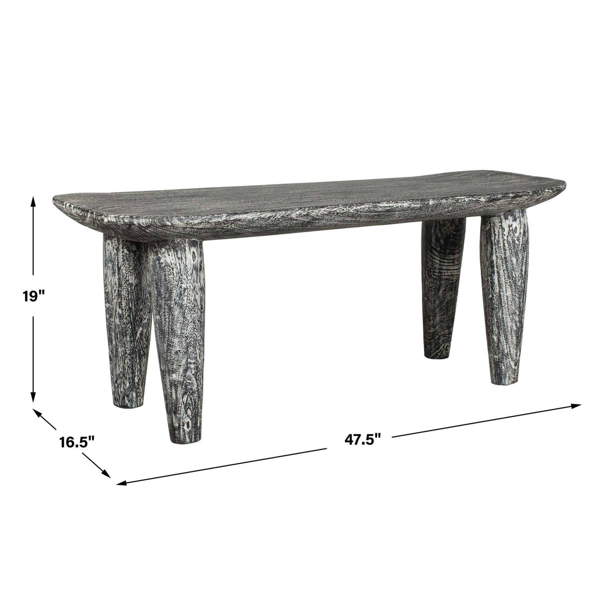 Fade To Black Wood Bench Benches| Uttermost