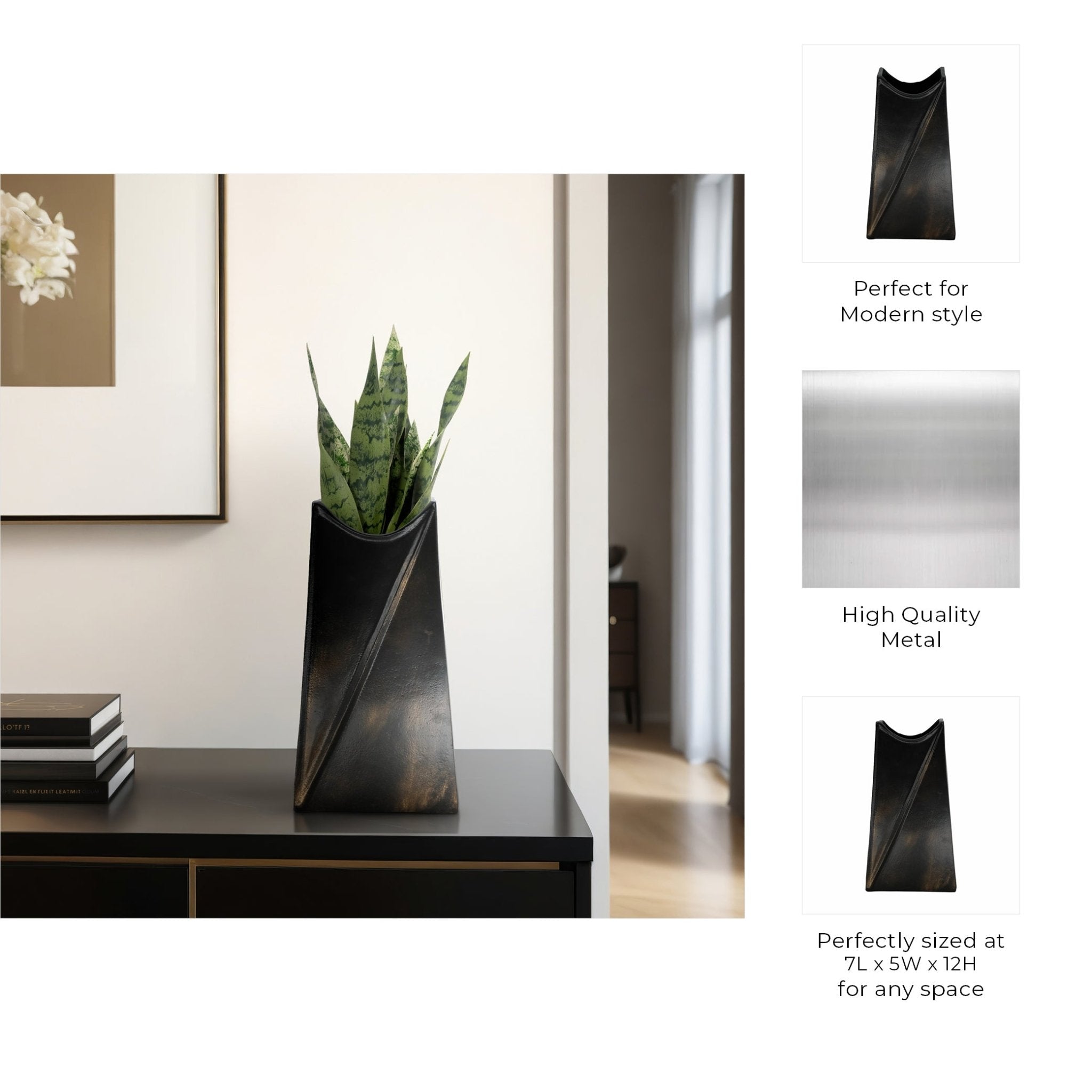 Fairbanks Metal Vase Vases and Jars| Sagebrook Home