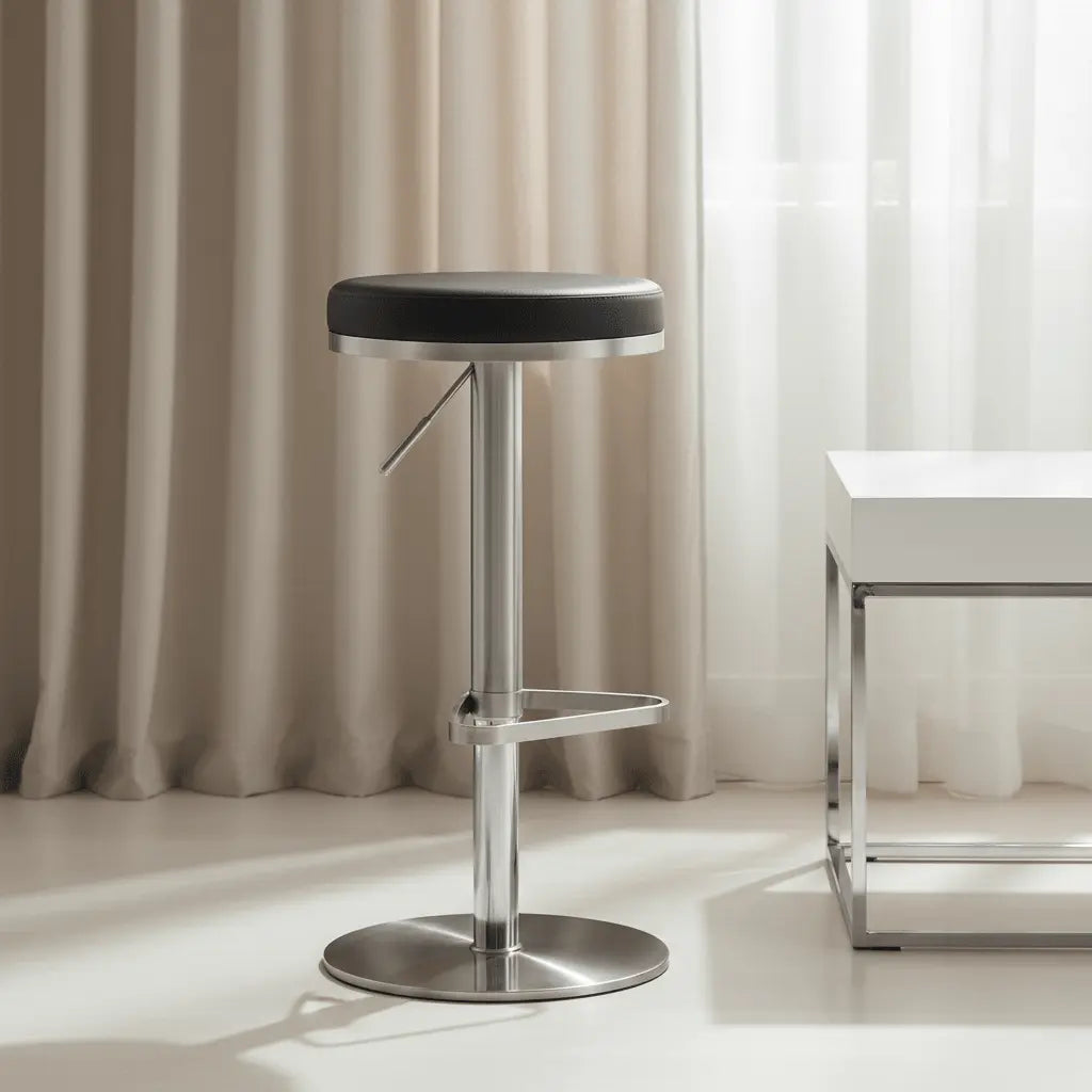Fano Black Steel Adjustable Barstool Counter Stools| TOV