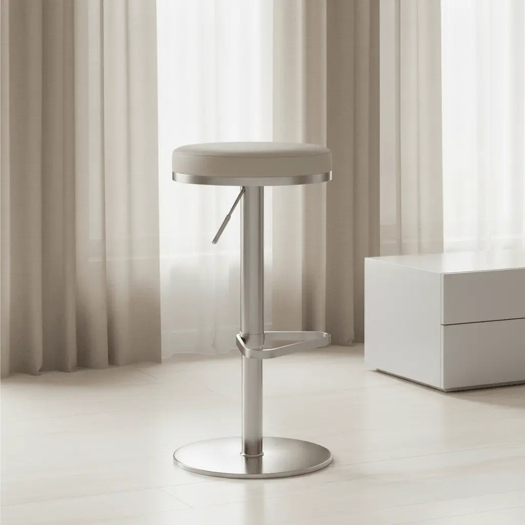 Fano Light Grey Steel Adjustable Barstool Counter Stools| TOV