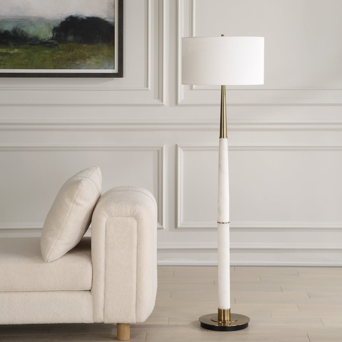 Faro White Marble Floor Lamp Floor lamps| Uttermost
