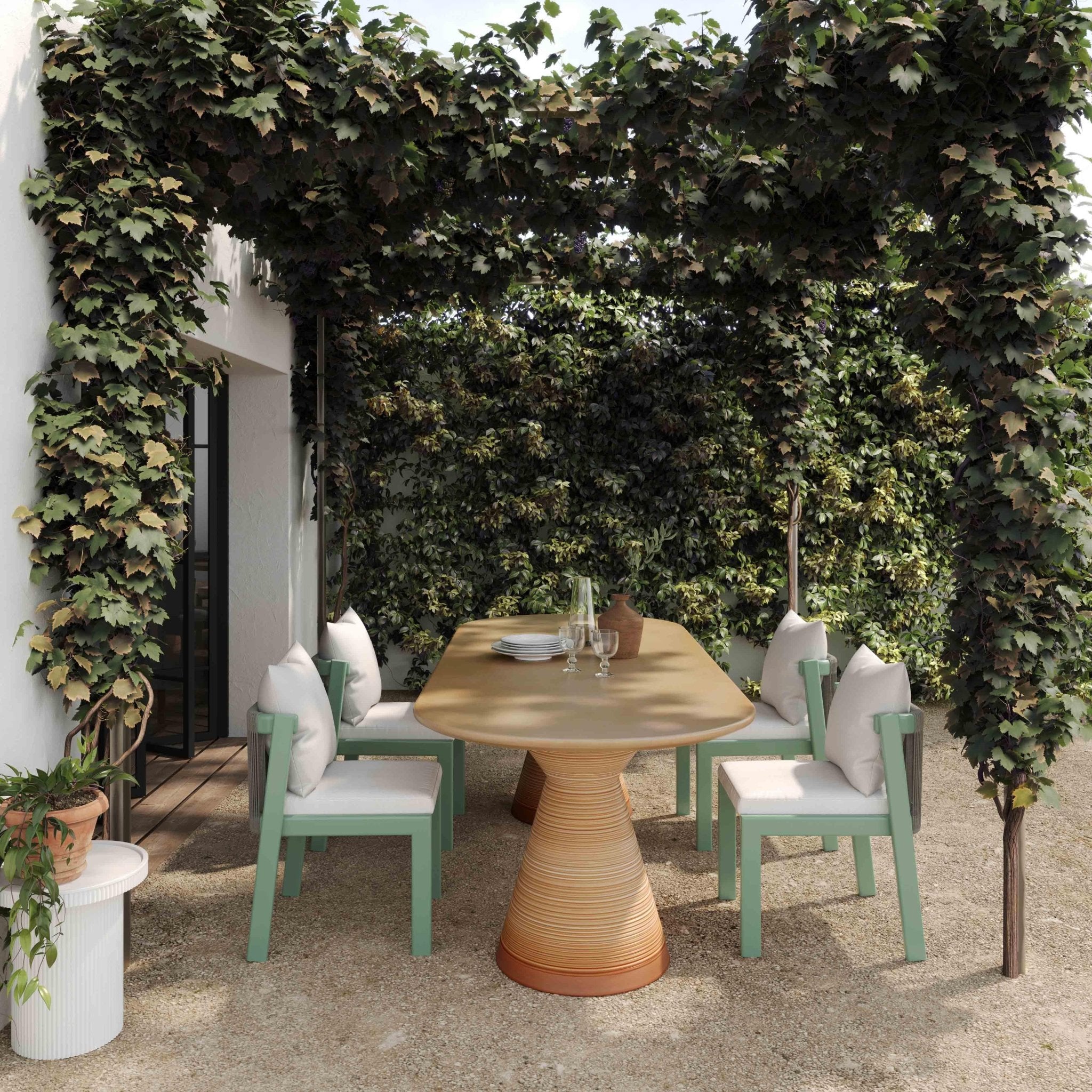 Fassa Terracotta Oval Indoor / Outdoor Dining Table Dining Tables| TOV