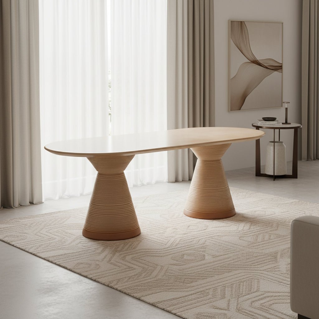 Fassa Terracotta Oval Indoor / Outdoor Dining Table Dining Tables| TOV