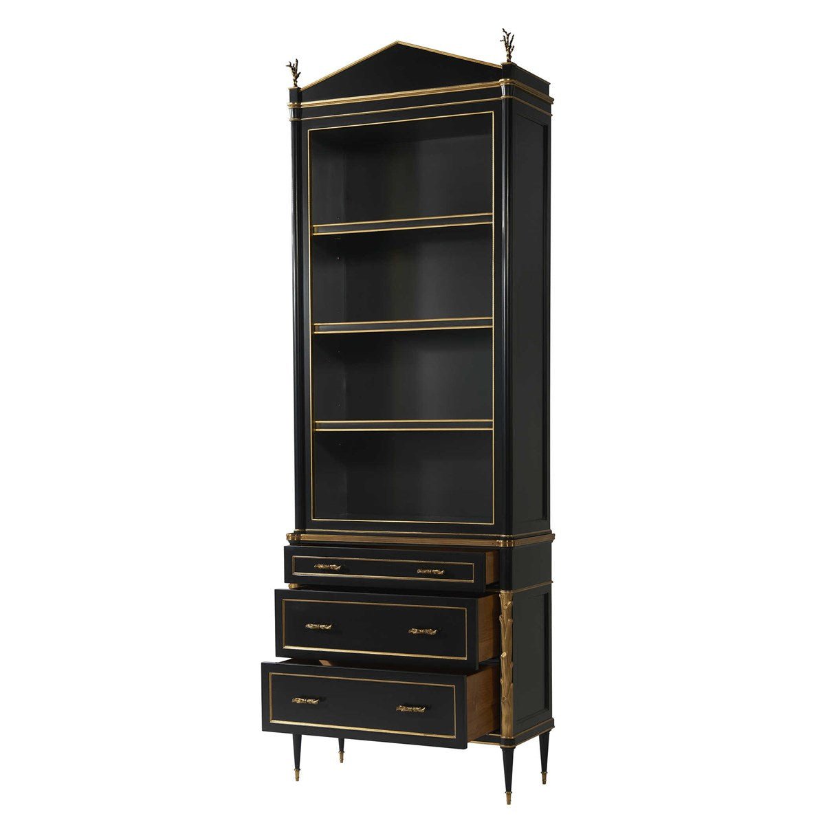 Faux Bois Cabinet, Black/Gold 3 Cartons Cabinets & Chests| Uttermost