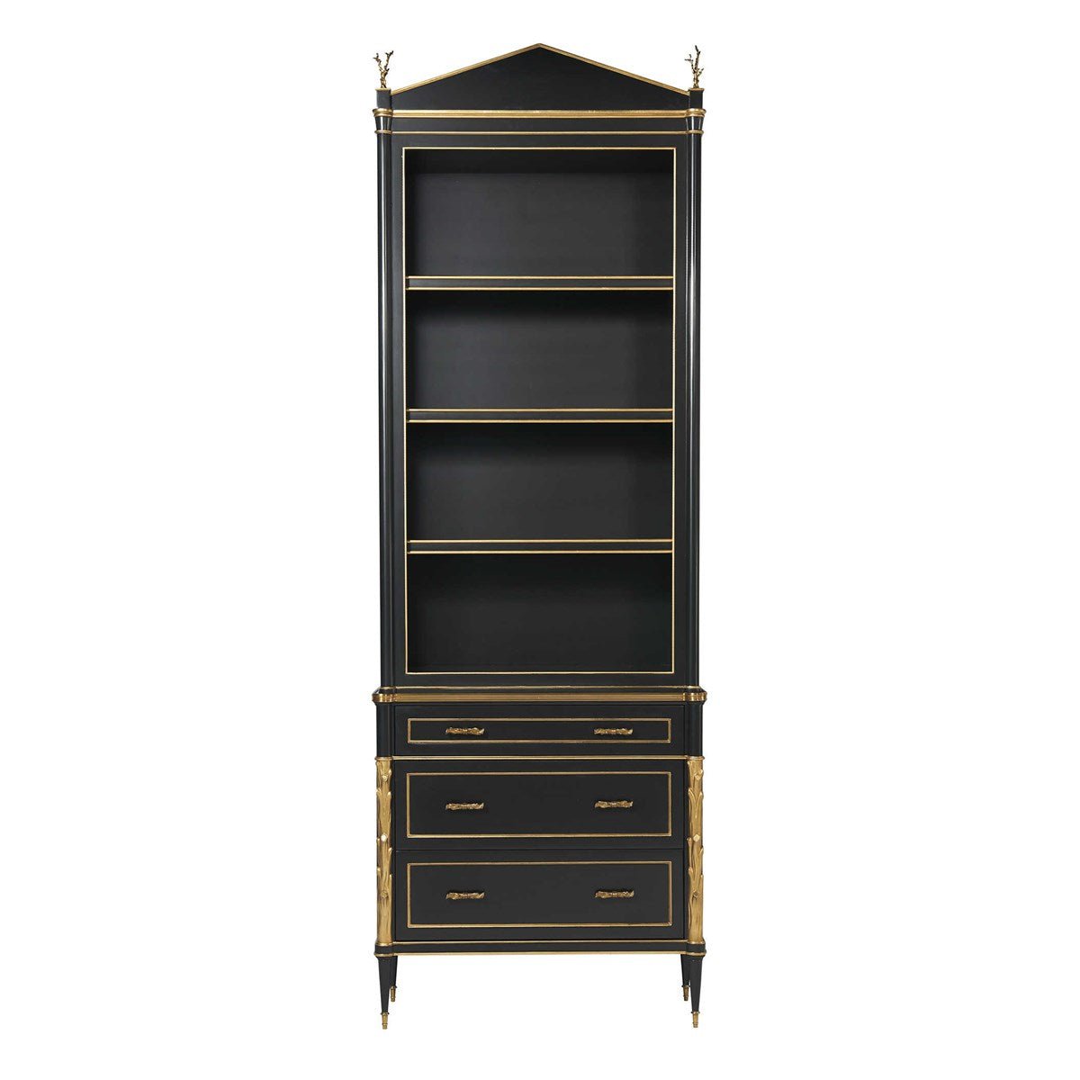Faux Bois Cabinet, Black/Gold 3 Cartons Cabinets & Chests| Uttermost