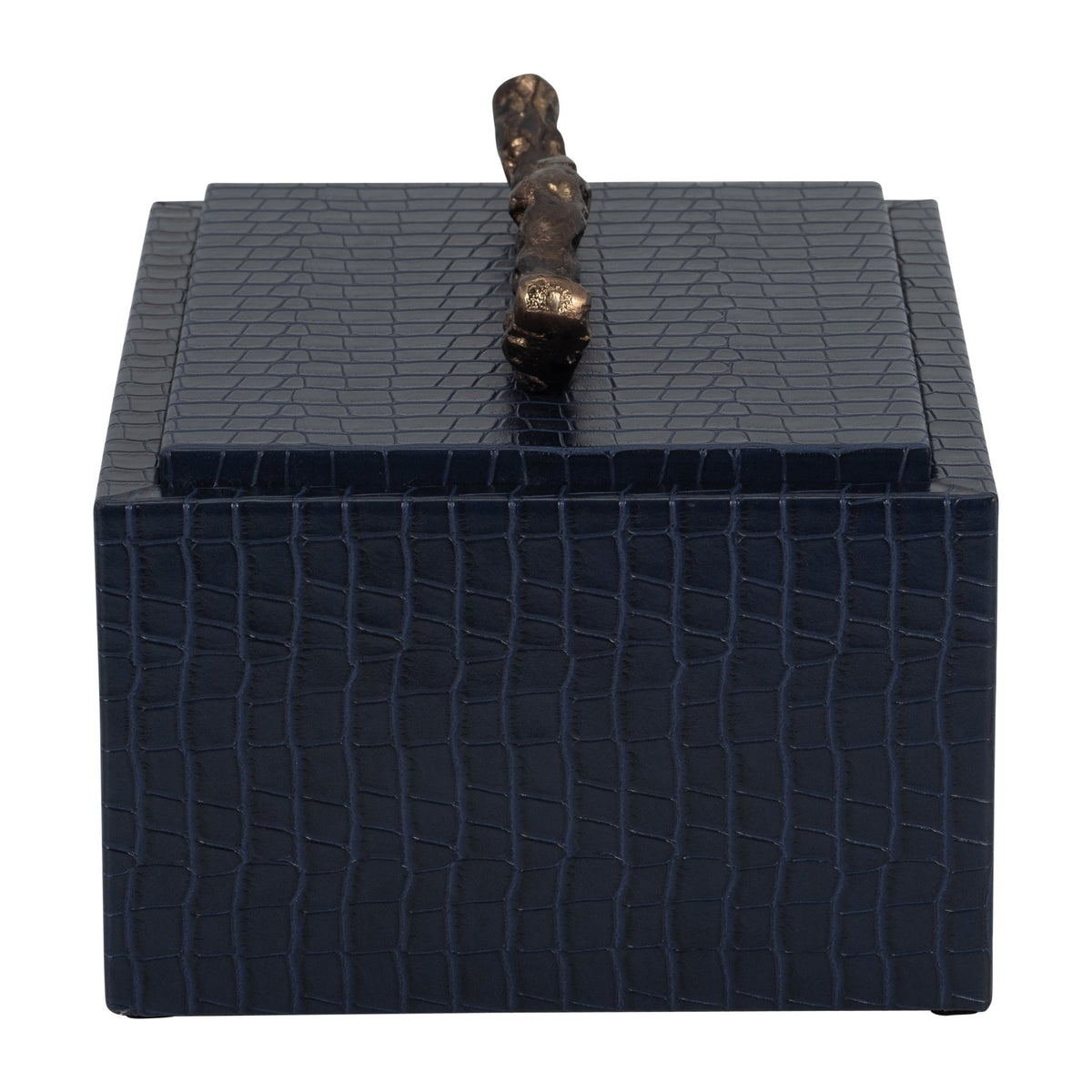 FAUX LEATHER, 10" COPENHAGEN BOX, NAVY Box| Sagebrook Home
