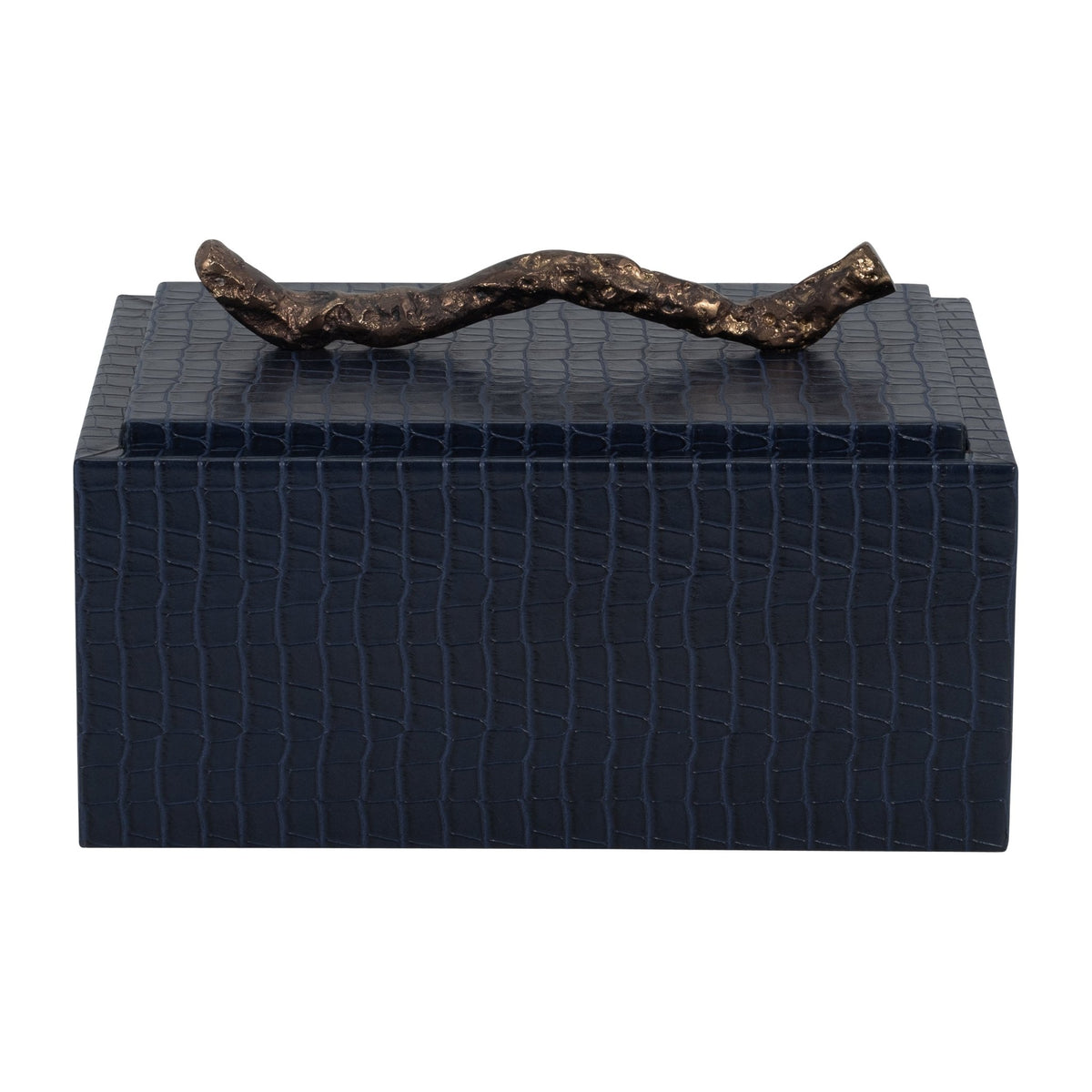 FAUX LEATHER, 10" COPENHAGEN BOX, NAVY Box| Sagebrook Home