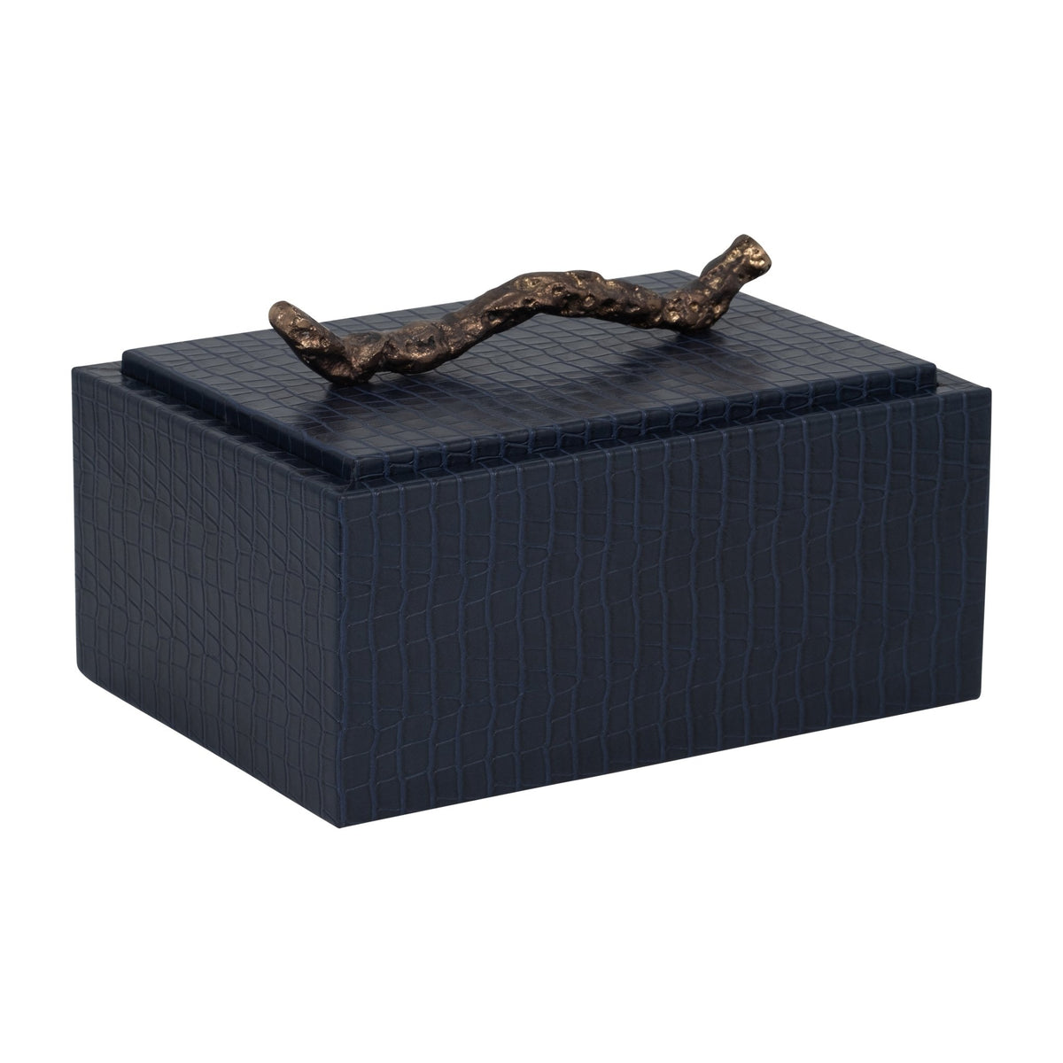 FAUX LEATHER, 10" COPENHAGEN BOX, NAVY Box| Sagebrook Home