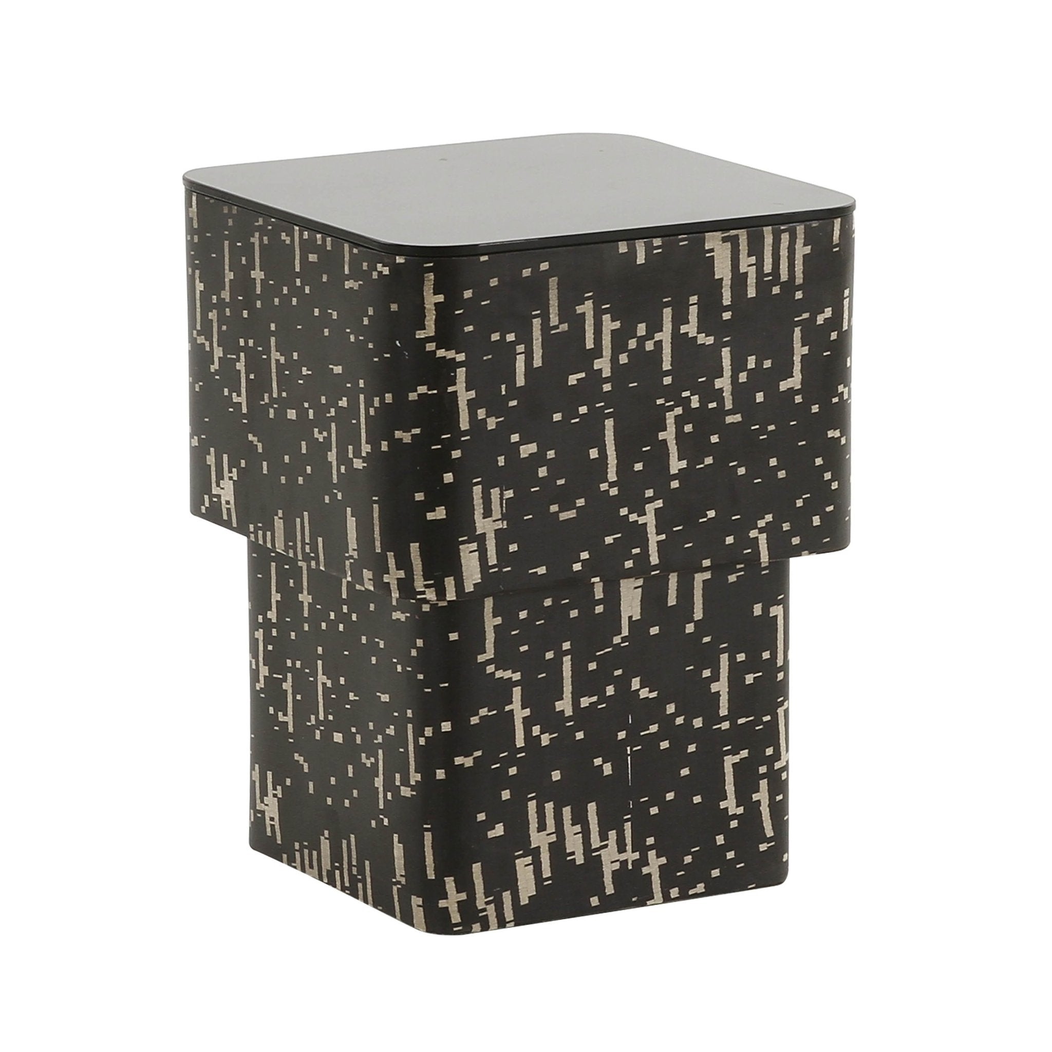 Faye Black Glass Side Table End Tables| TOV
