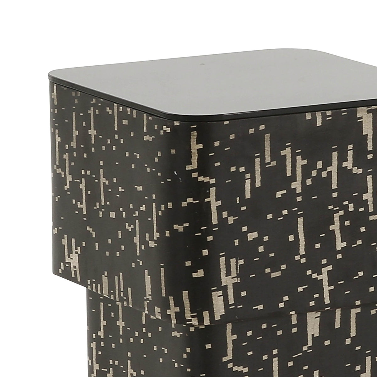 Faye Black Glass Side Table End Tables| TOV