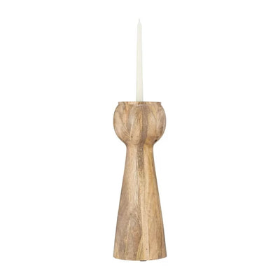 WOOD, 18"H CANDLE HOLDER, BROWN
