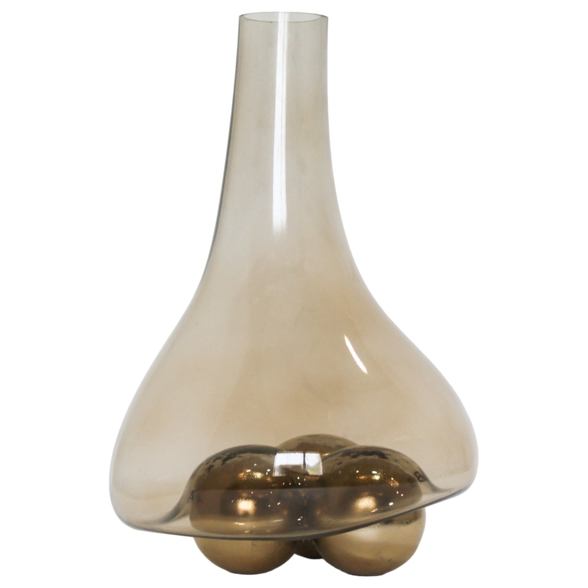 Feline Glass Vase With Metal Ball Base Vases and Jars| Sagebrook Home