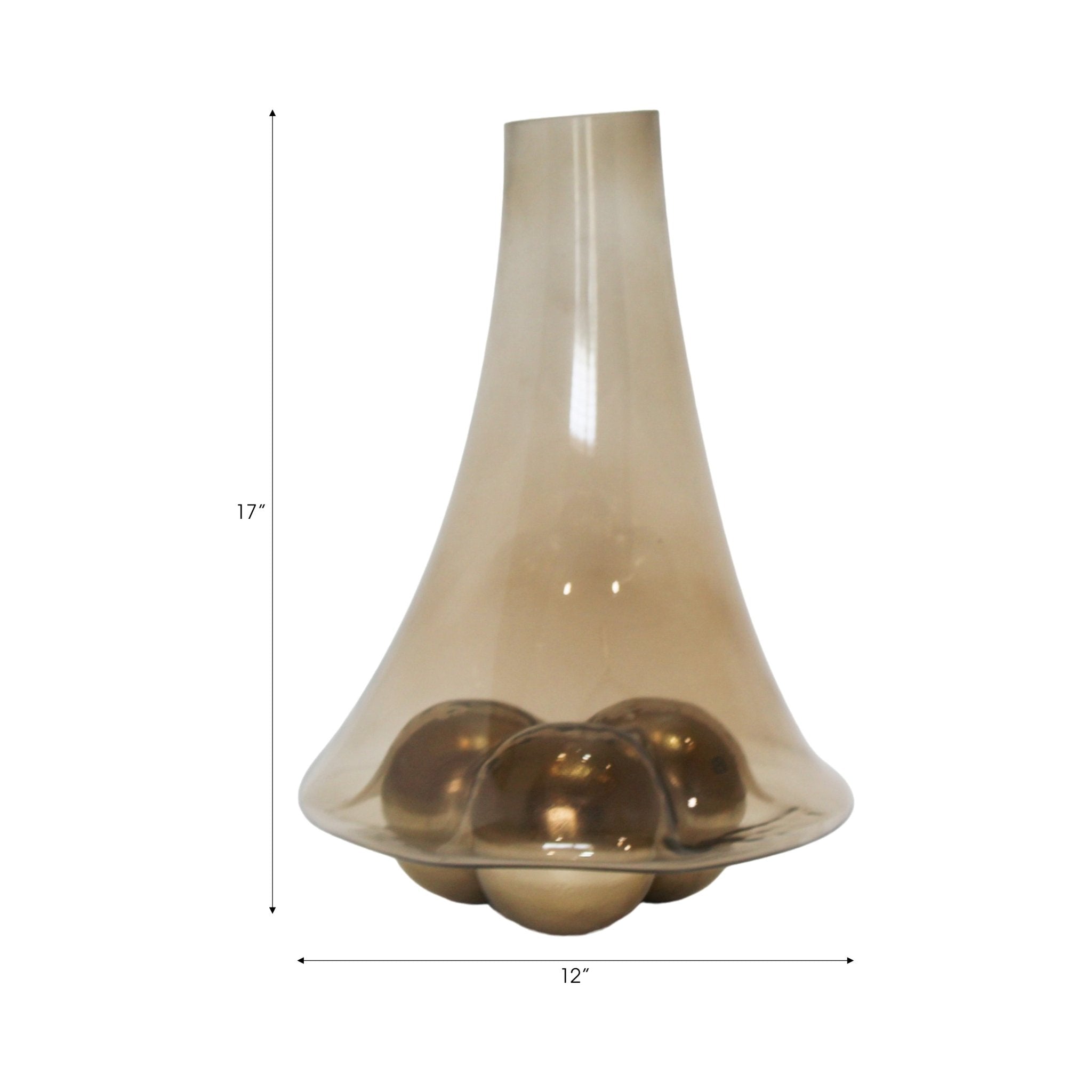 Feline Glass Vase With Metal Ball Base Vases and Jars| Sagebrook Home