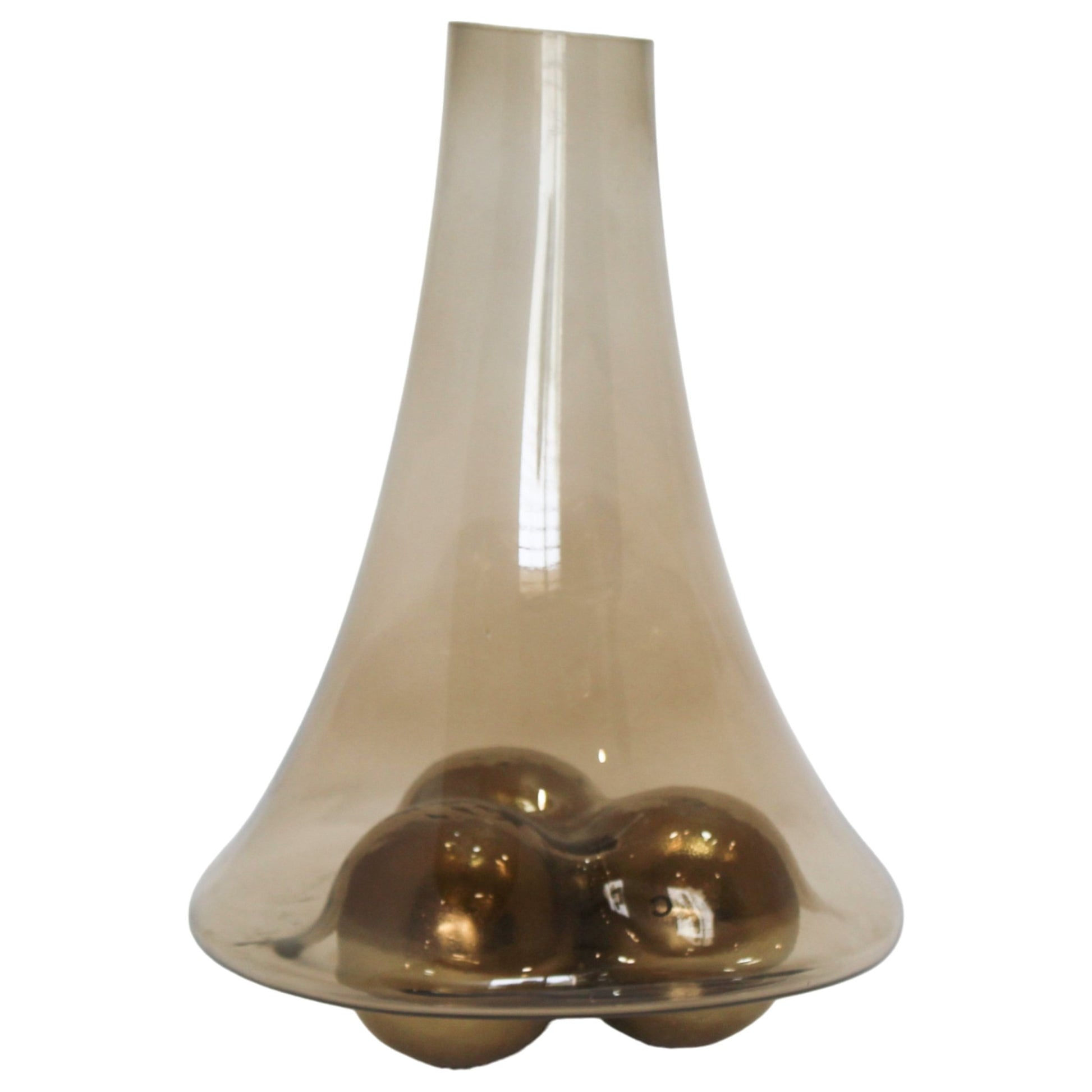 Feline Glass Vase With Metal Ball Base Vases and Jars| Sagebrook Home