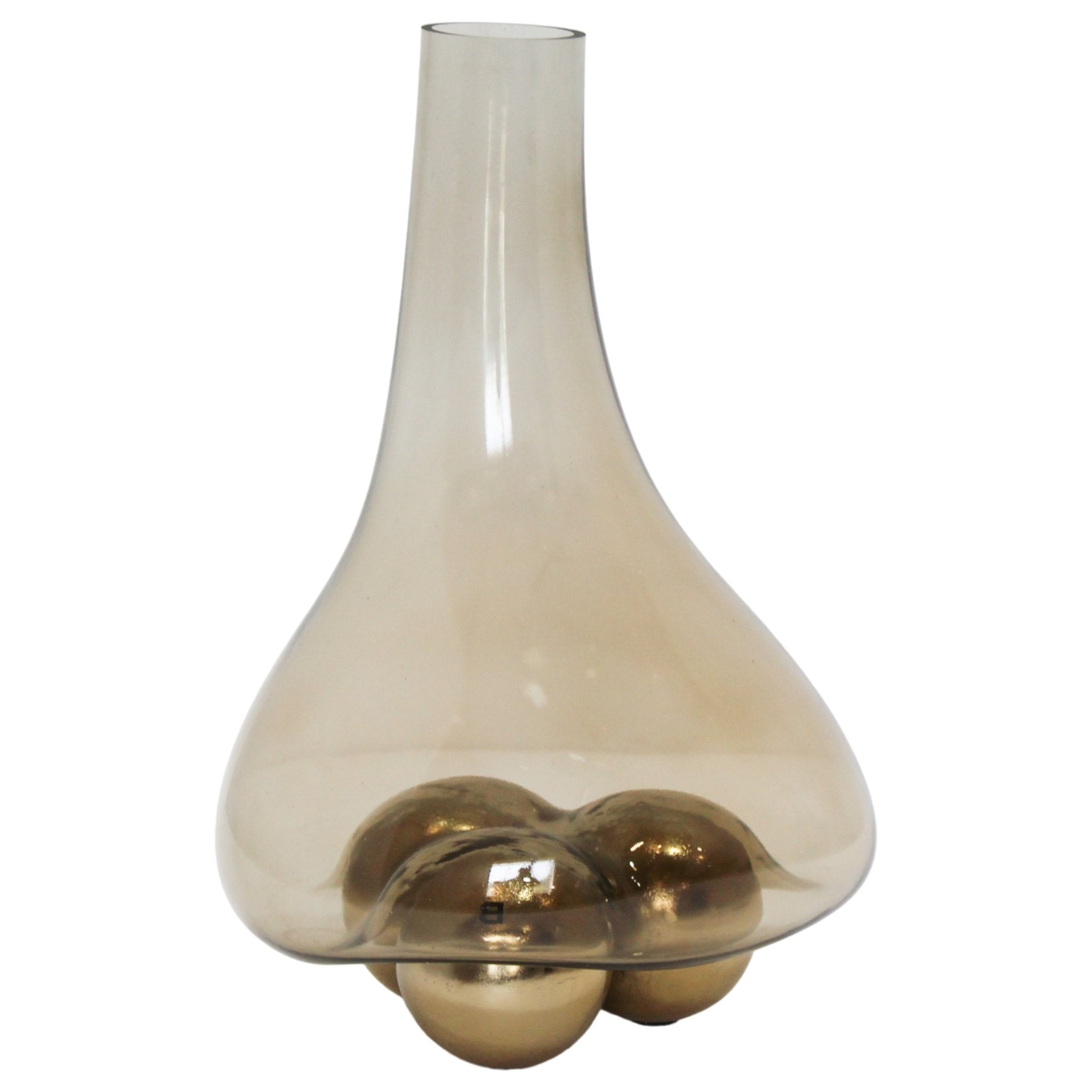Feline Glass Vase With Metal Ball Base Vases and Jars| Sagebrook Home