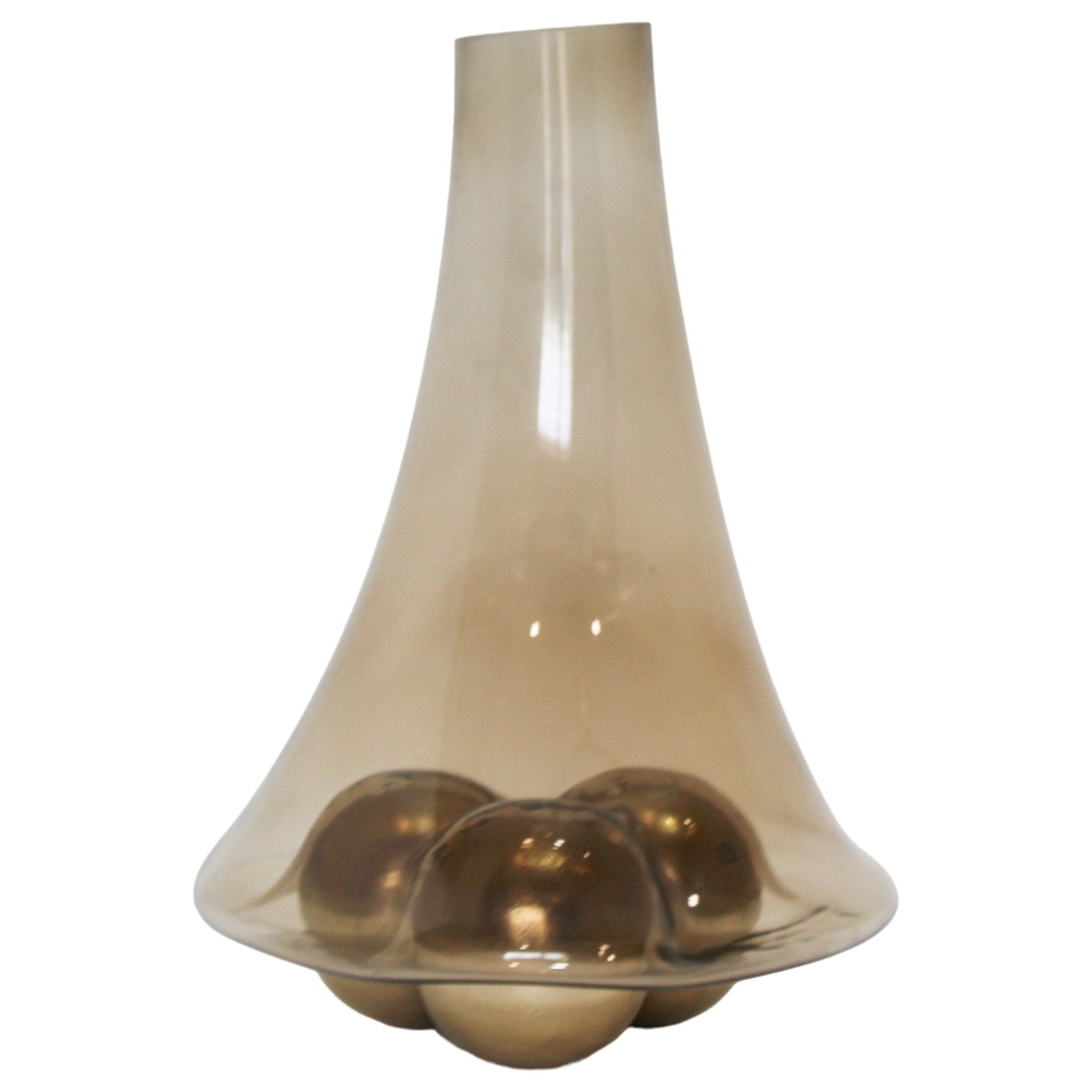 Feline Glass Vase With Metal Ball Base Vases and Jars| Sagebrook Home