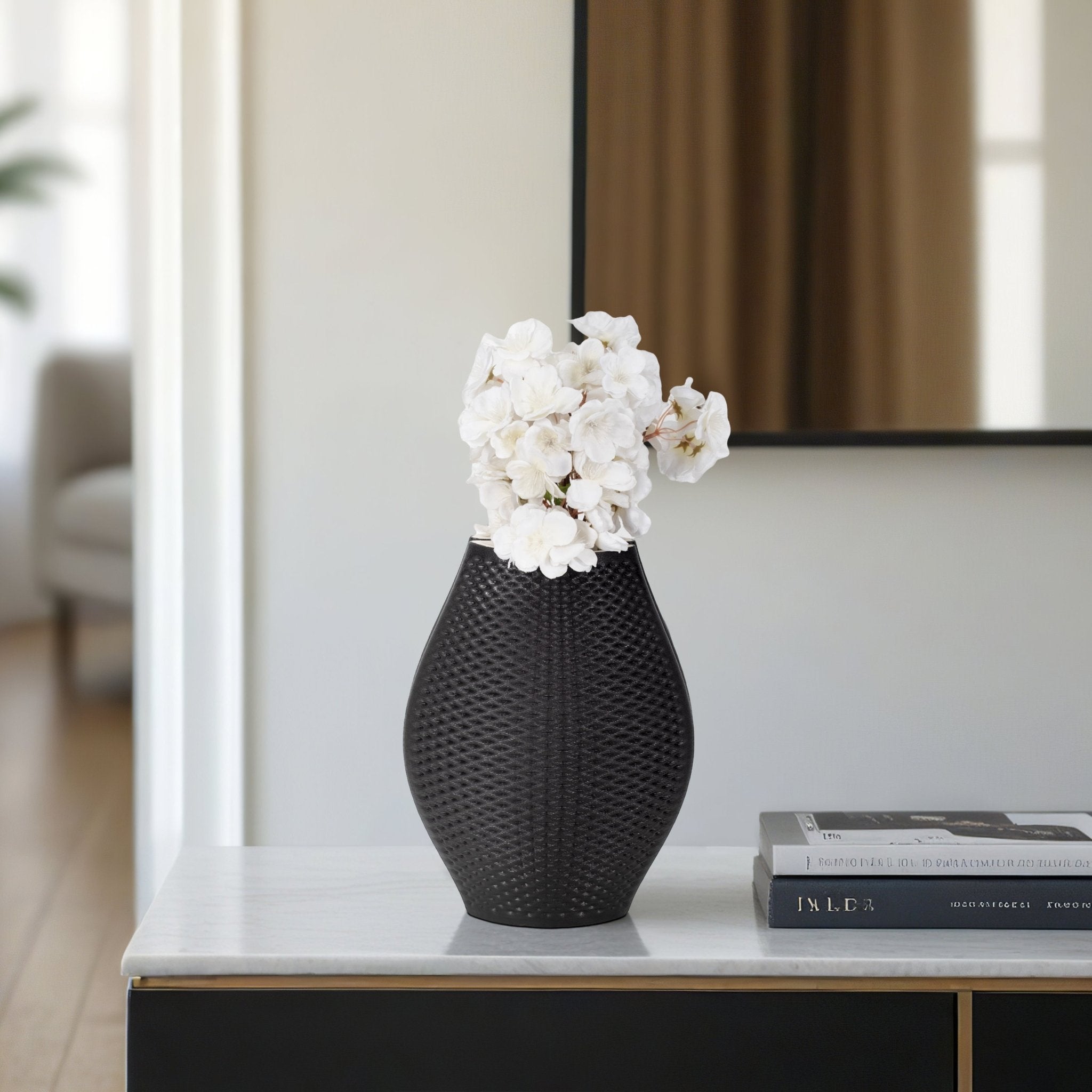 Fernando 3d Printed Vase, Black Vases and Jars| Sagebrook Home