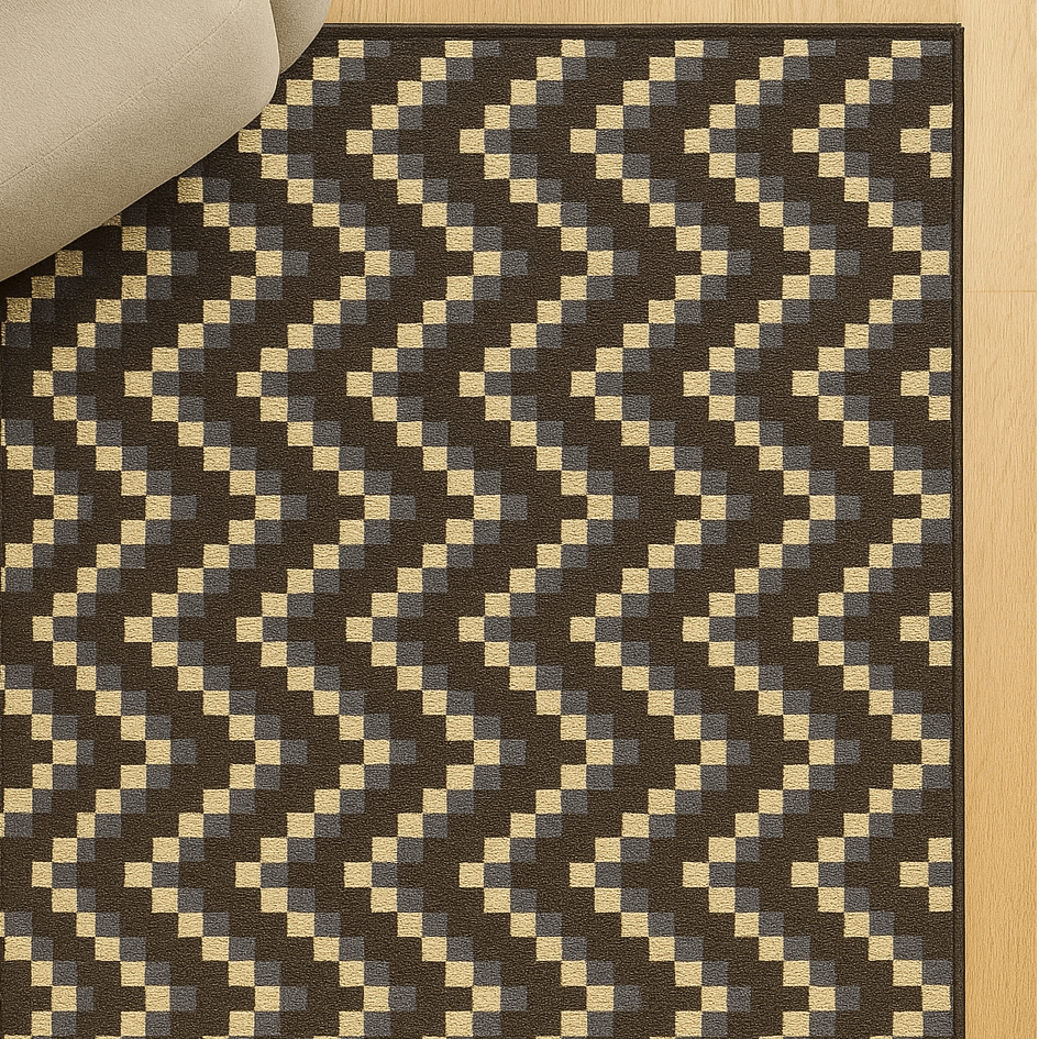 Ferrera ZigZag Dark Brown Rug - 400 x 500 cm