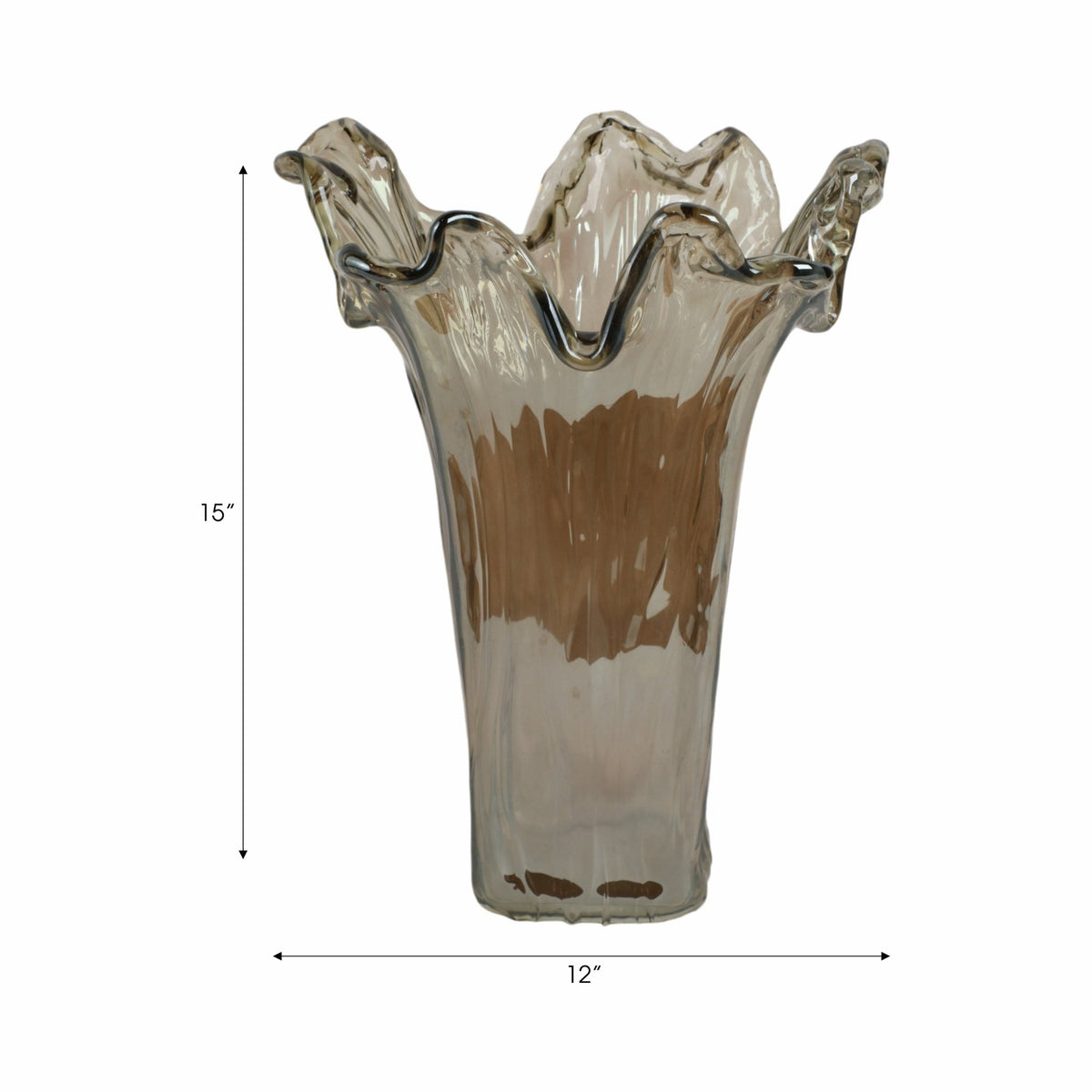 19" Fiastra Wide Italian Art Glass Vase Vases and Jars| Sagebrook Home