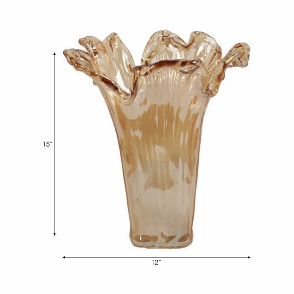 19" Fiastra Wide Italian Art Glass Vase Vases and Jars| Sagebrook Home
