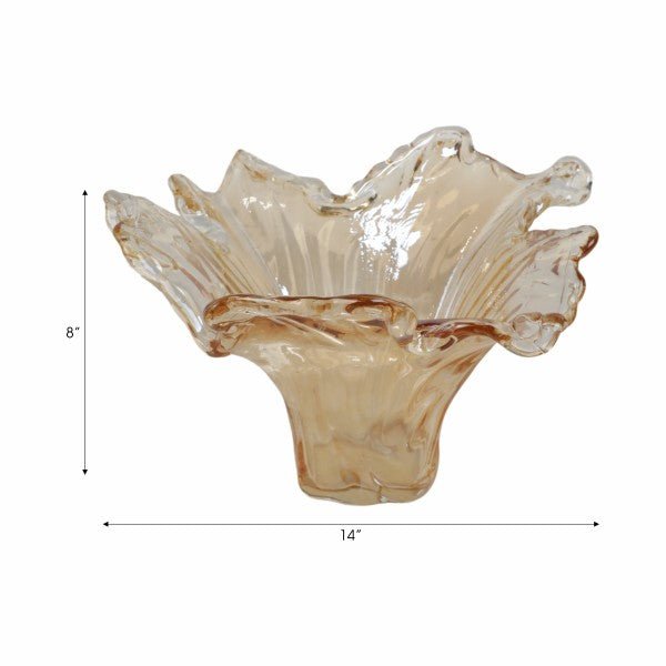 19" Fiastra Wide Italian Art Glass Vase Vases and Jars| Sagebrook Home