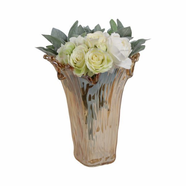 19" Fiastra Wide Italian Art Glass Vase Vases and Jars| Sagebrook Home