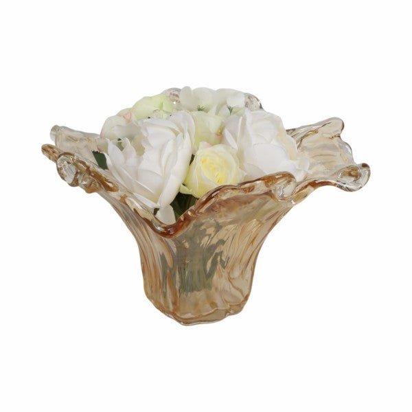 19" Fiastra Wide Italian Art Glass Vase Vases and Jars| Sagebrook Home