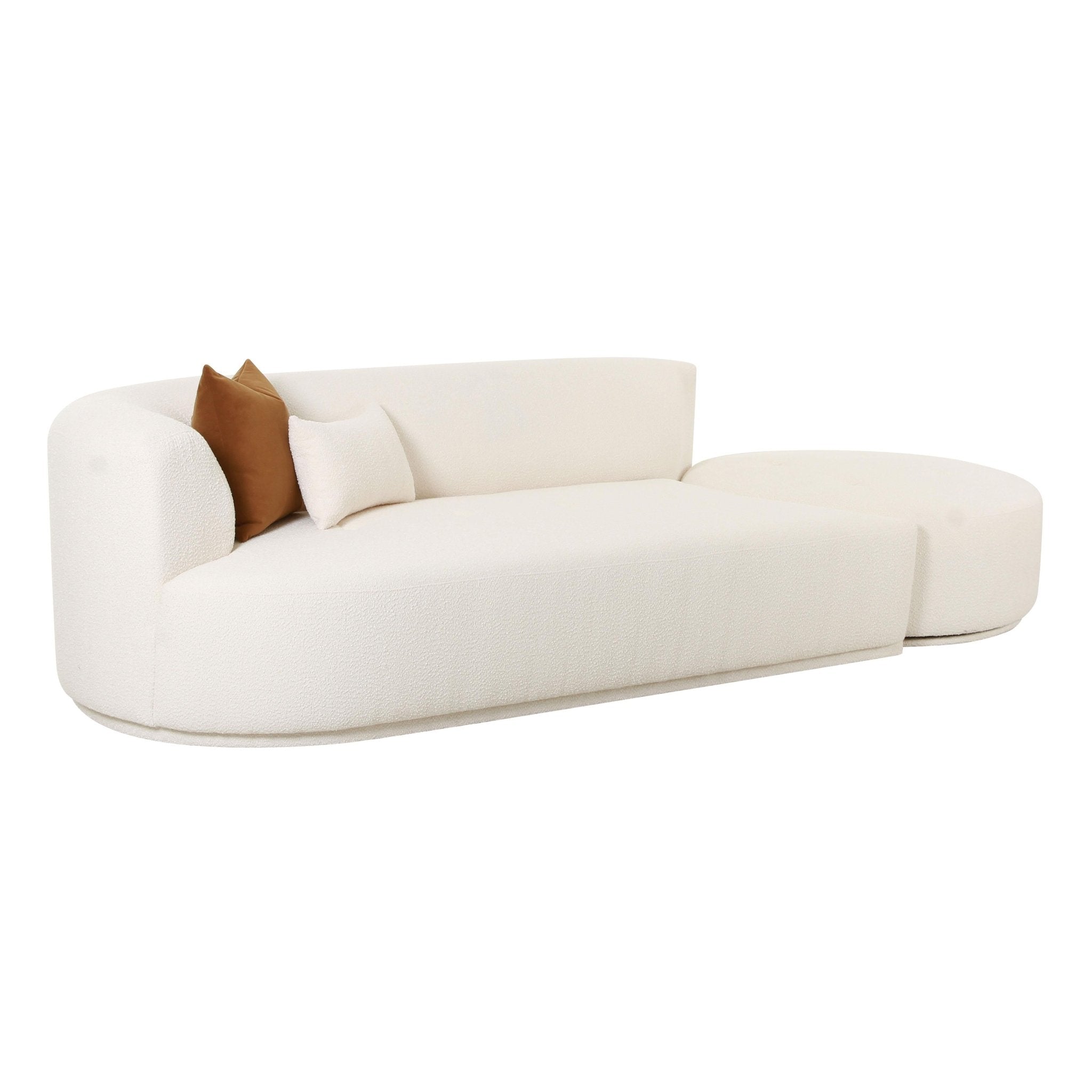 Fickle Cream Boucle 2-Piece Chaise Modular LAF Sofa Sofas & Loveseats| TOV