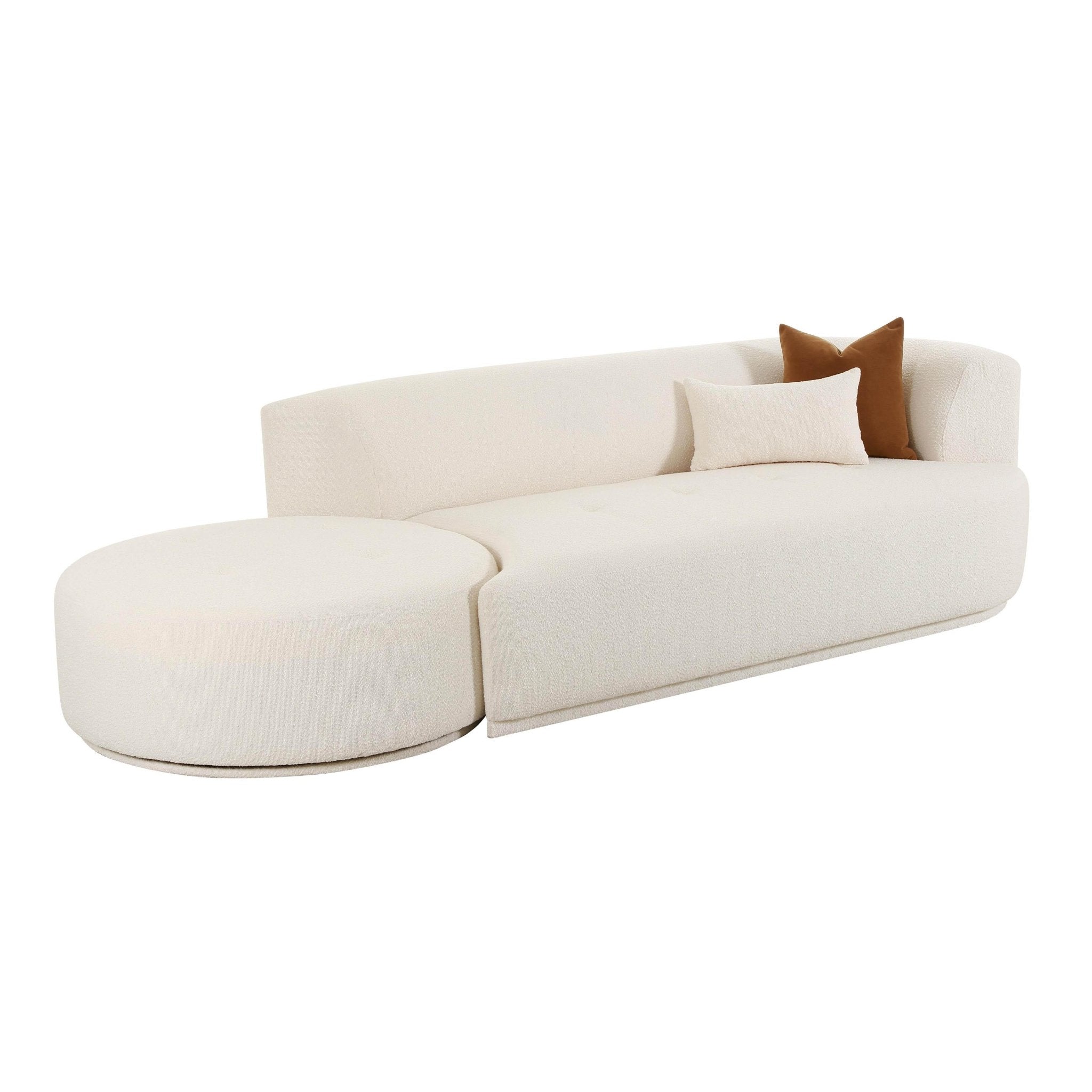 Fickle Cream Boucle 2-Piece Chaise Modular RAF Sofa Sofas & Loveseats| TOV