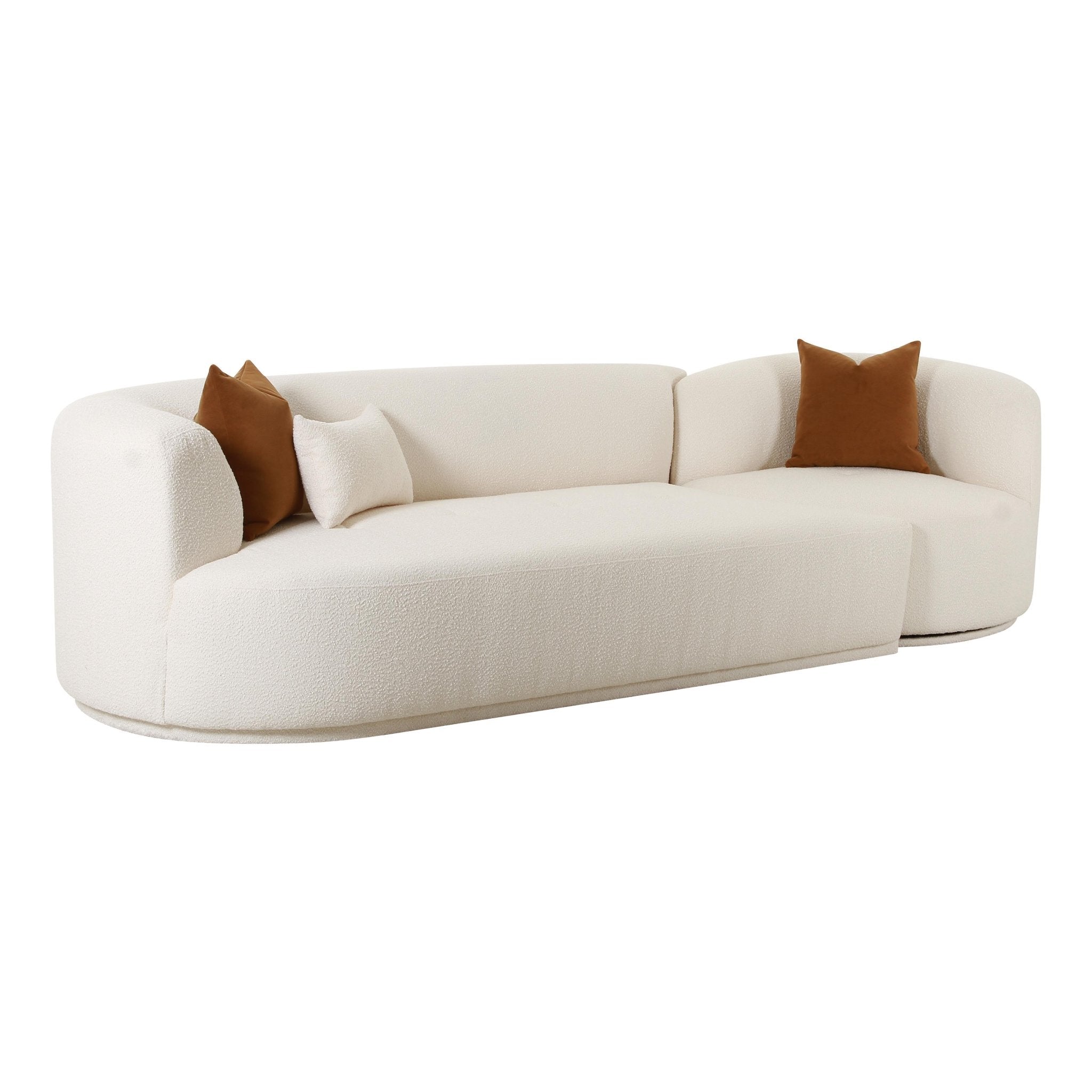 Fickle Cream Boucle 2-Piece Modular LAF Sofa Sofas & Loveseats| TOV