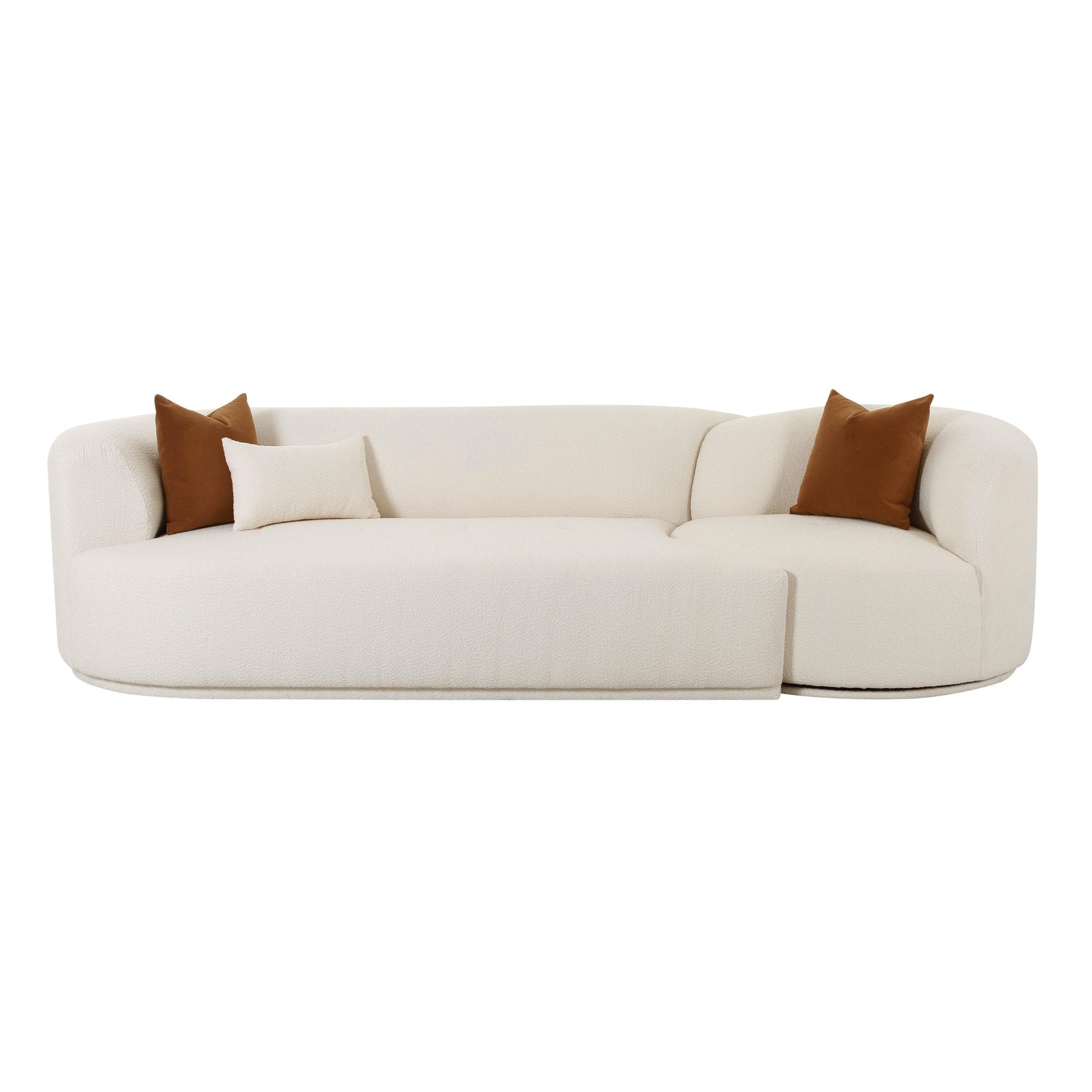 Fickle Cream Boucle 2-Piece Modular LAF Sofa Sofas & Loveseats| TOV
