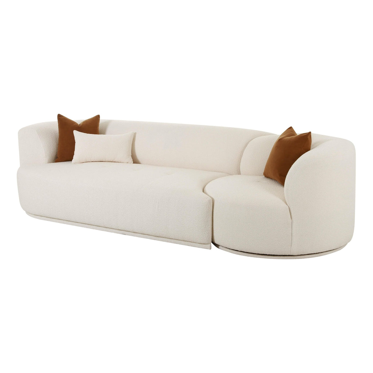 Fickle Cream Boucle 2-Piece Modular LAF Sofa Sofas & Loveseats| TOV