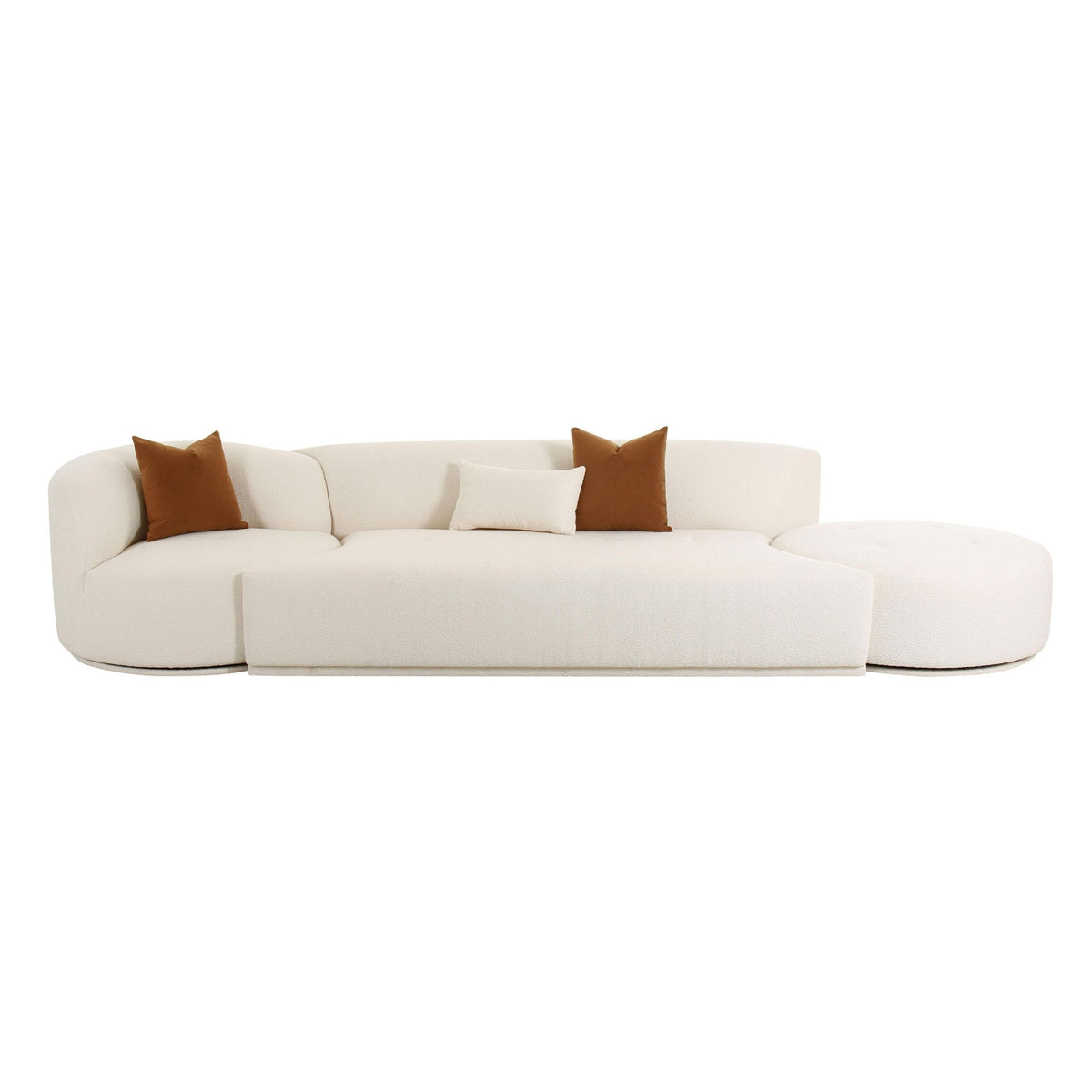 Fickle Cream Boucle 3-Piece Chaise Modular Sofa Sofas & Loveseats| TOV