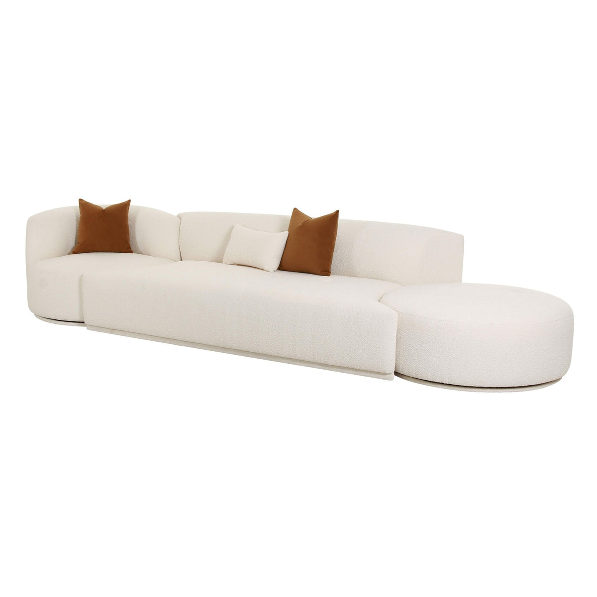 Fickle Cream Boucle 3-Piece Chaise Modular Sofa Sofas & Loveseats| TOV