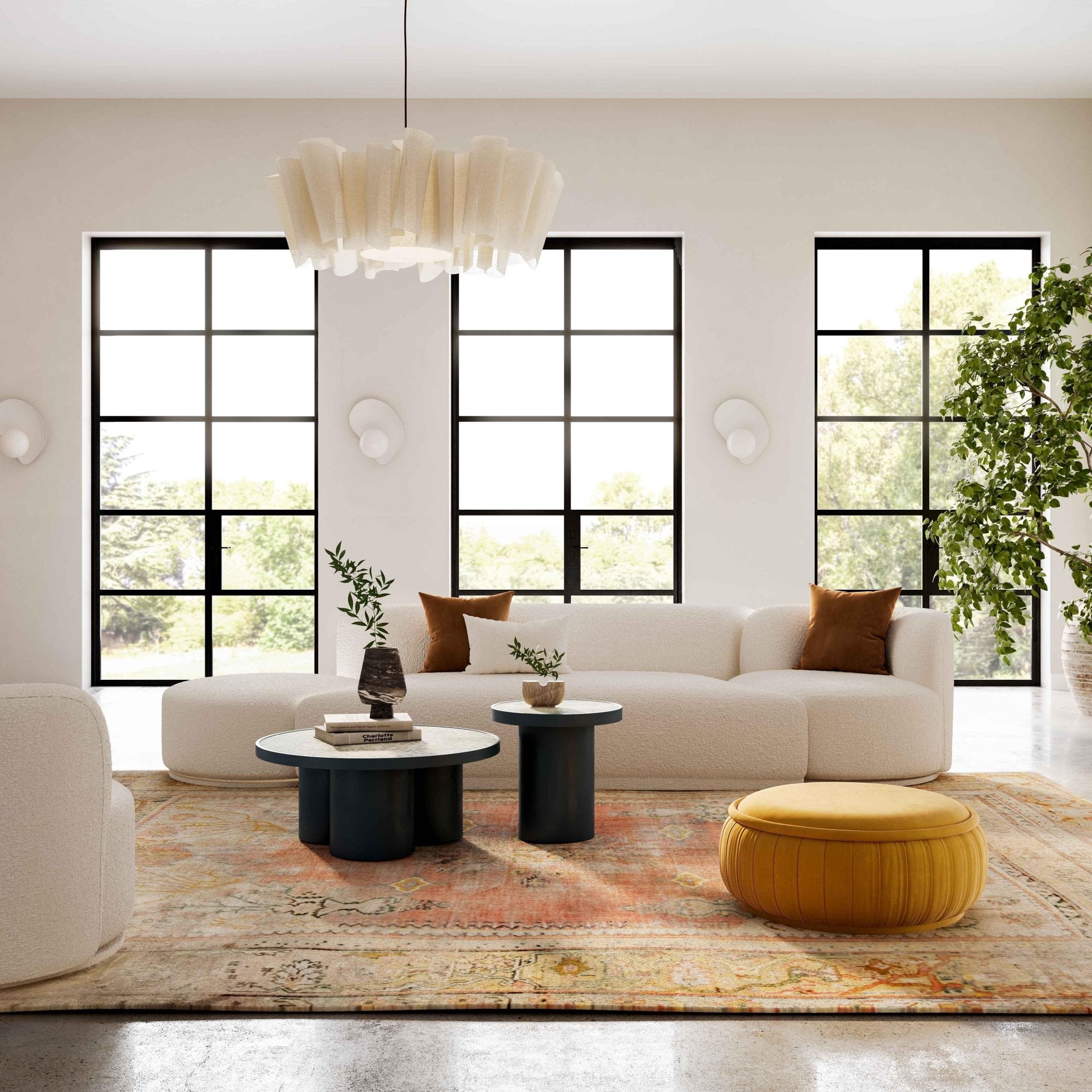 Fickle Cream Boucle 3-Piece Chaise Modular Sofa Sofas & Loveseats| TOV