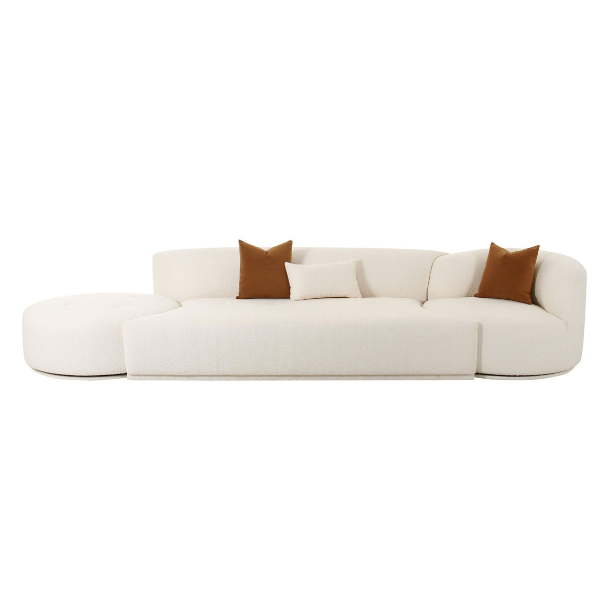 Fickle Cream Boucle 3-Piece Chaise Modular Sofa Sofas & Loveseats| TOV
