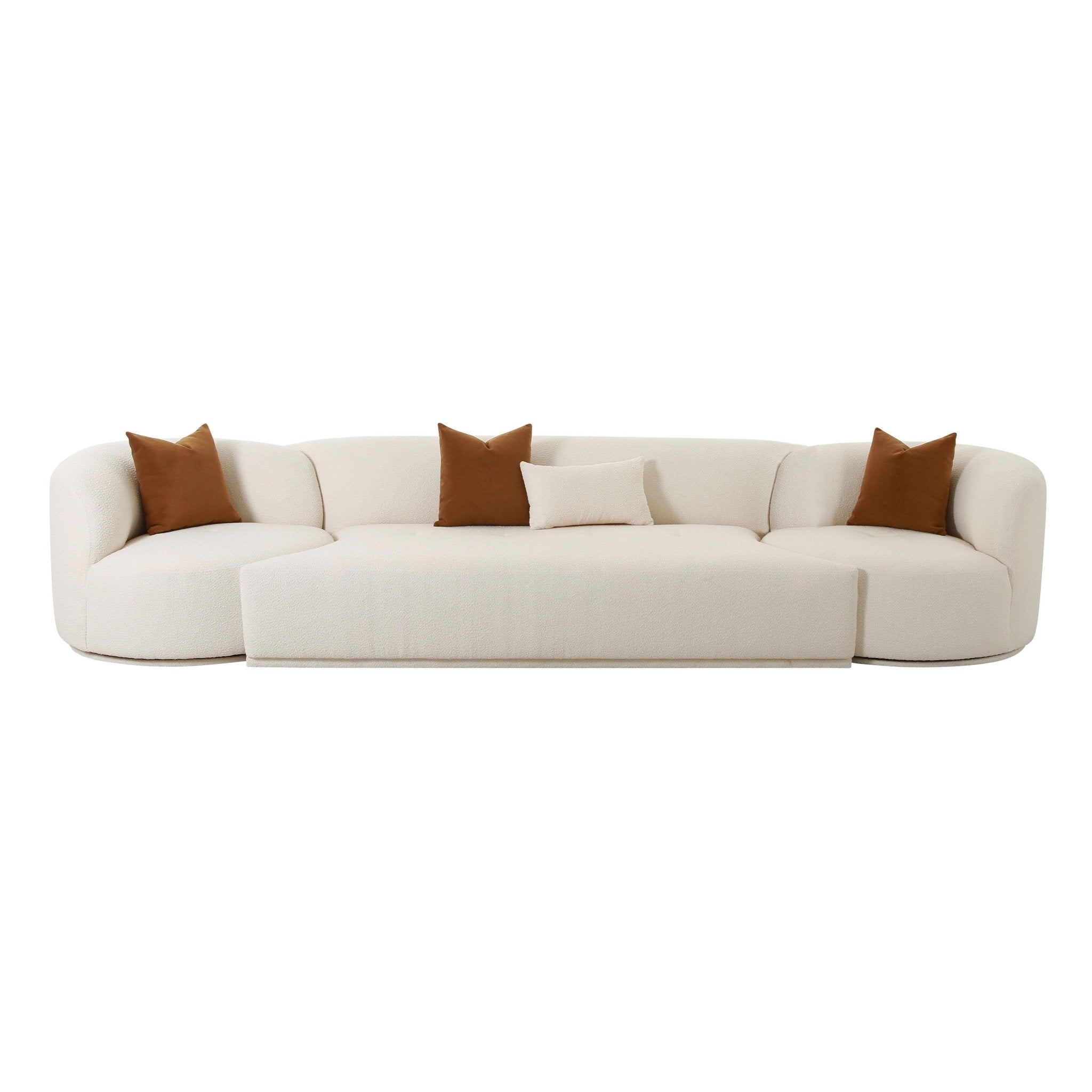 Fickle Cream Boucle 3-Piece Modular Sofa Sofas & Loveseats| TOV