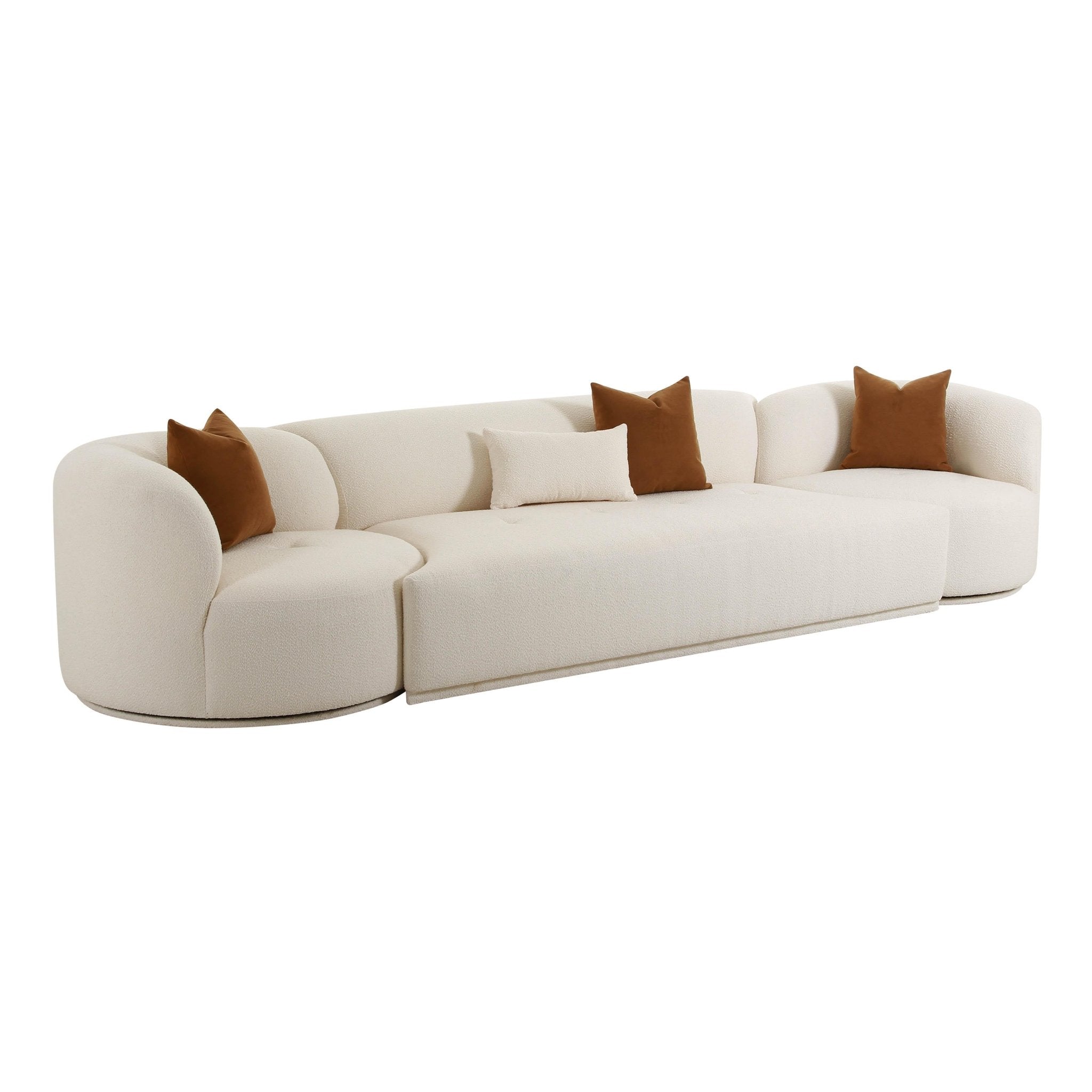 Fickle Cream Boucle 3-Piece Modular Sofa Sofas & Loveseats| TOV