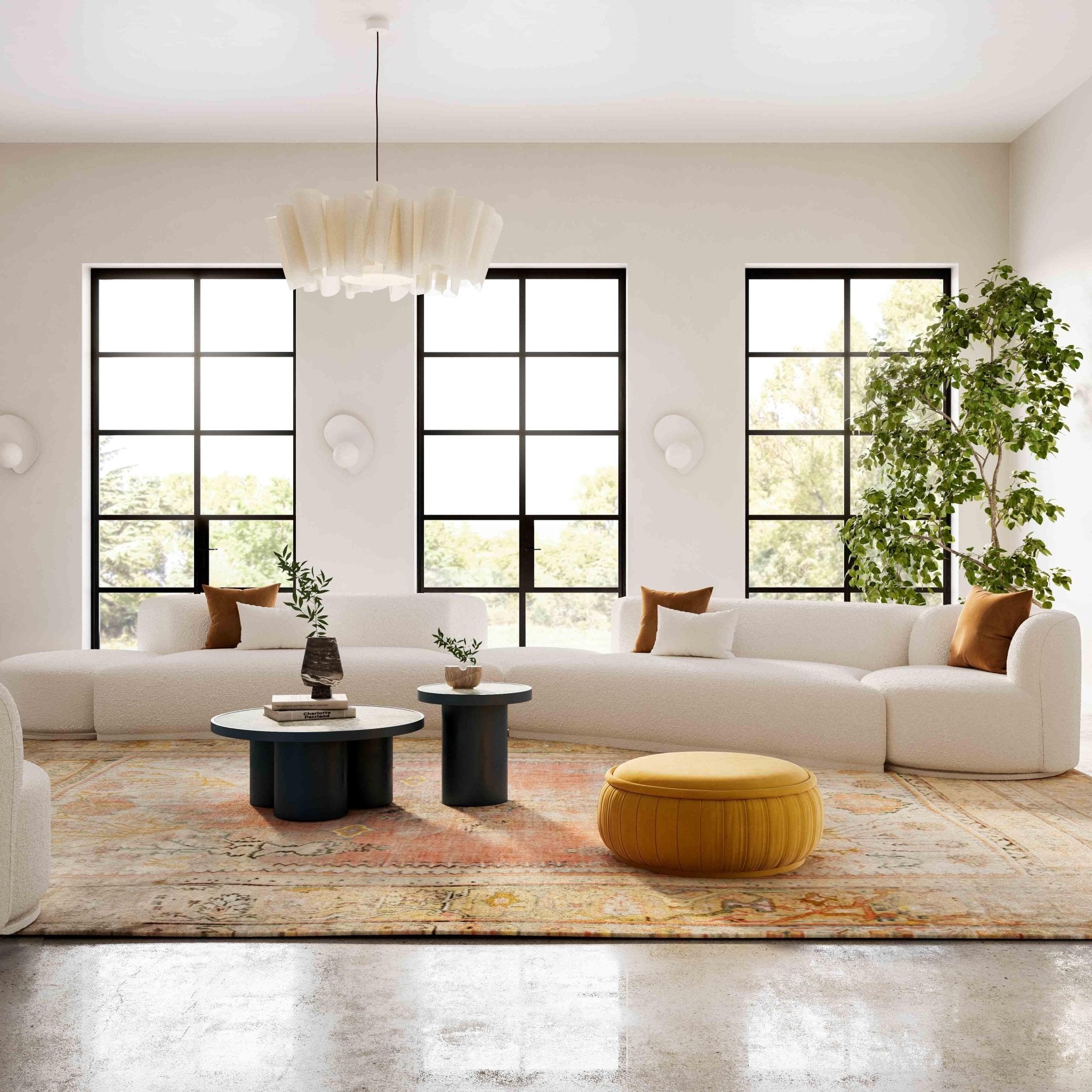 Fickle Cream Boucle 5-Piece Modular Chaise Sectional Sectionals| TOV