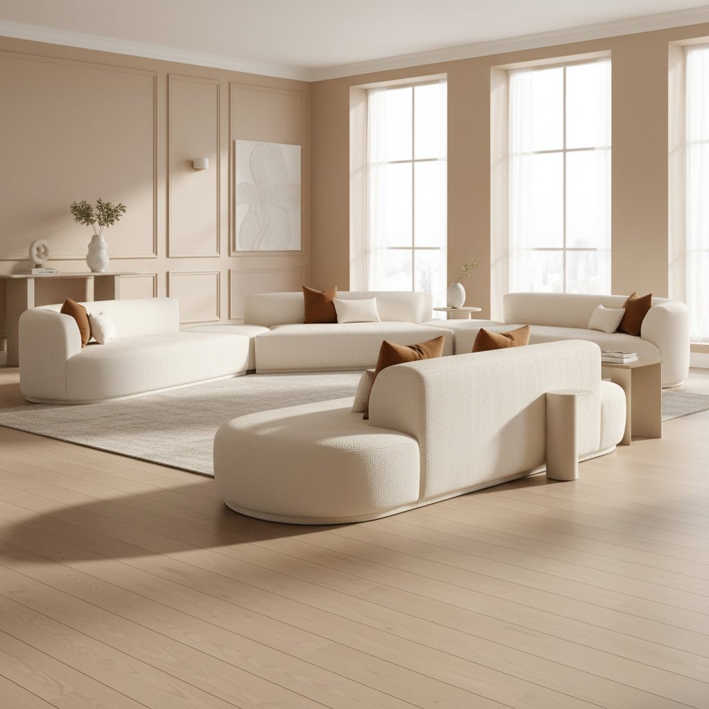 Fickle Cream Boucle 5-Piece Modular Sectional Sectionals| TOV